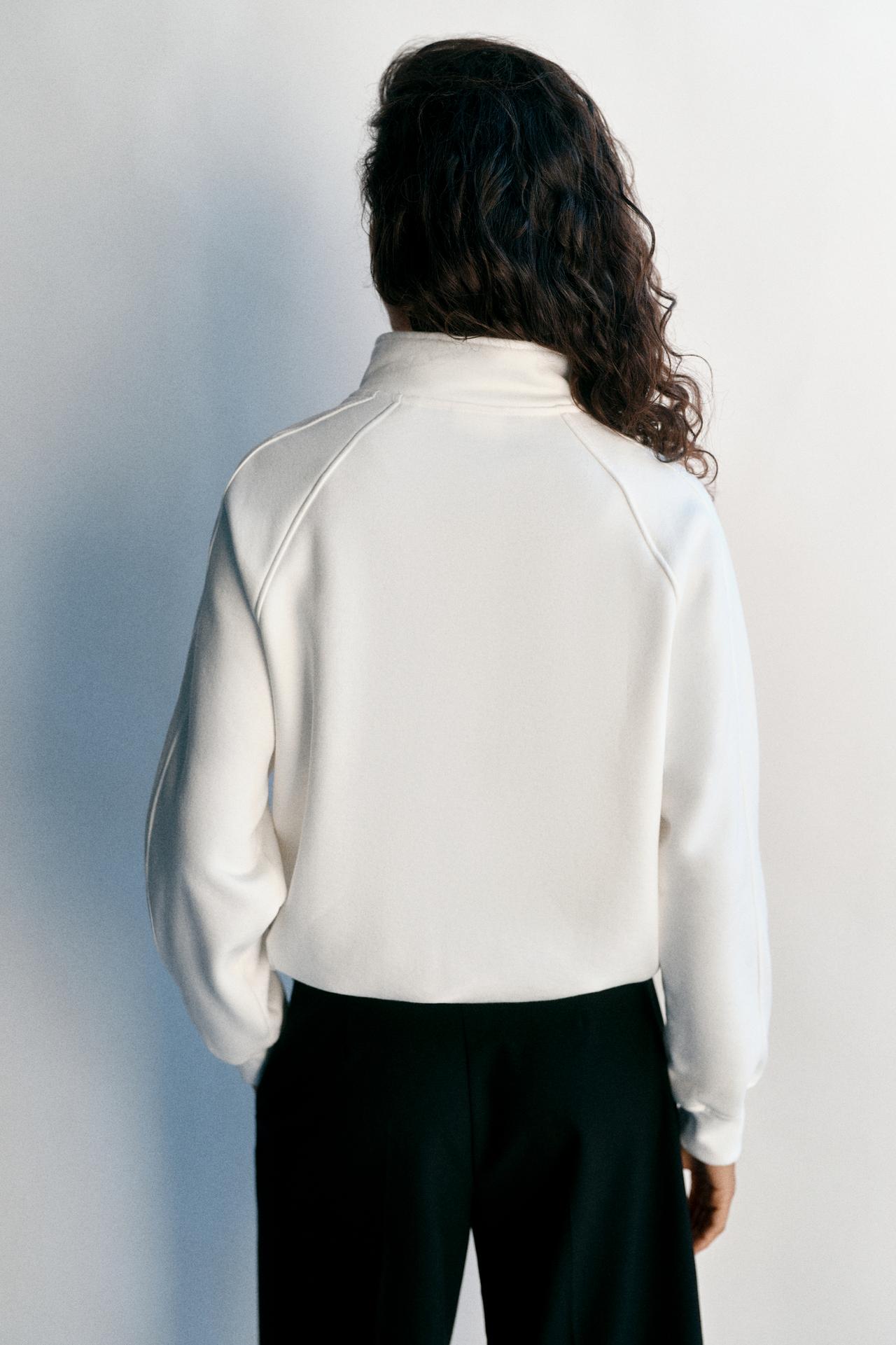 Graphic quarter-zip sweatshirt — Ice