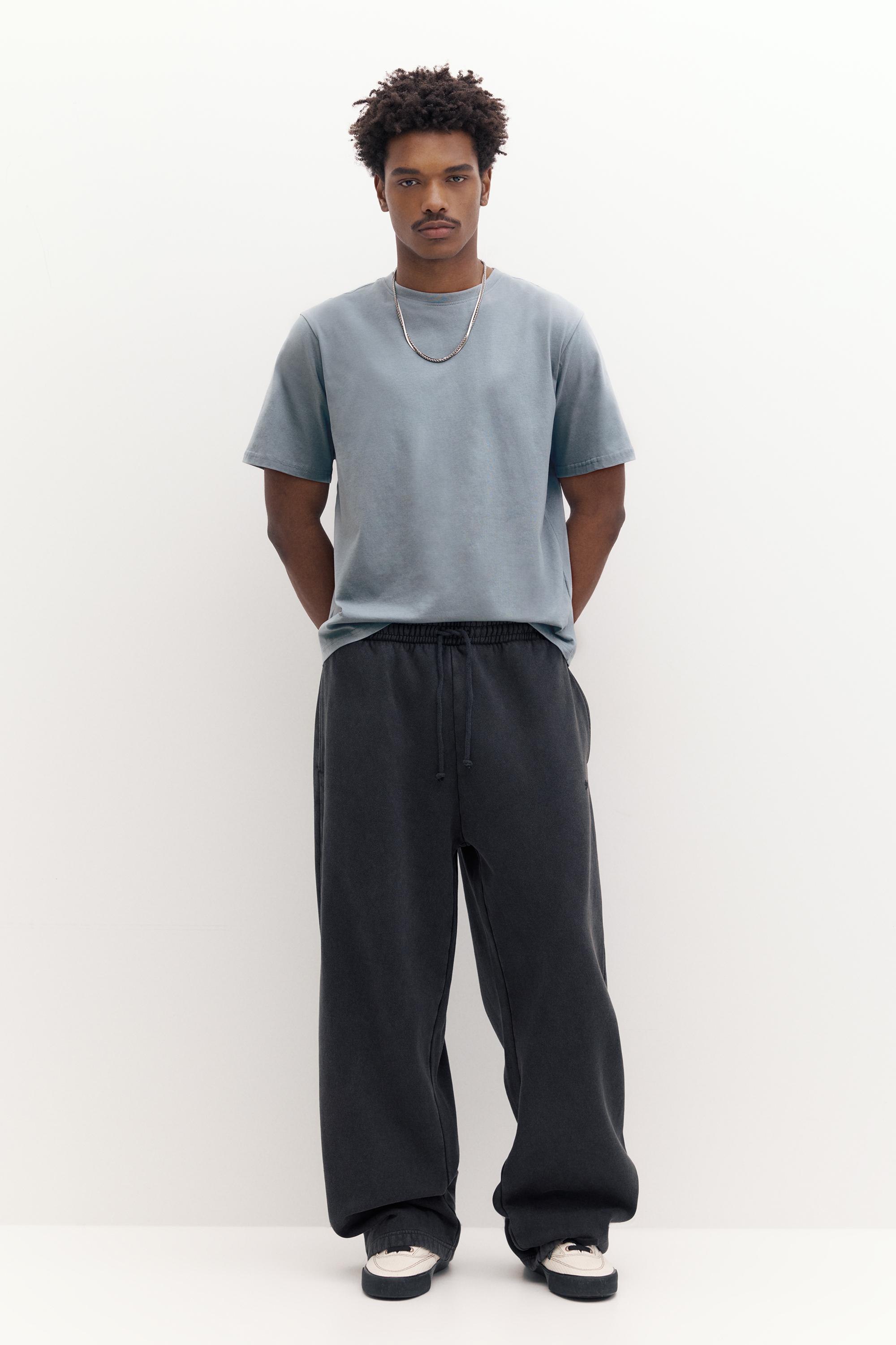Basic short sleeve cotton T-shirt — Pastel blue