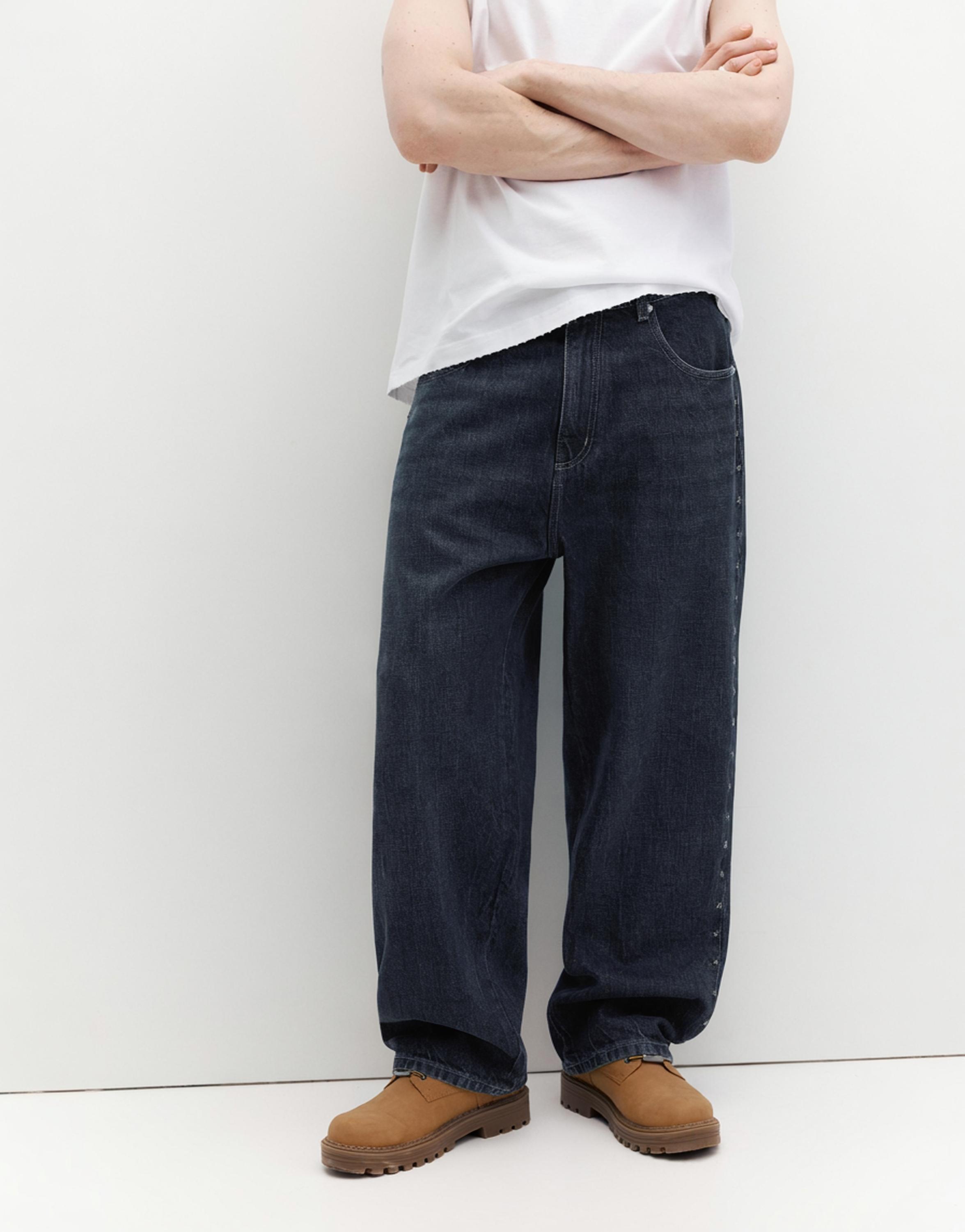 Yıldız detaylı baggy relaxed jean - Görsel 23