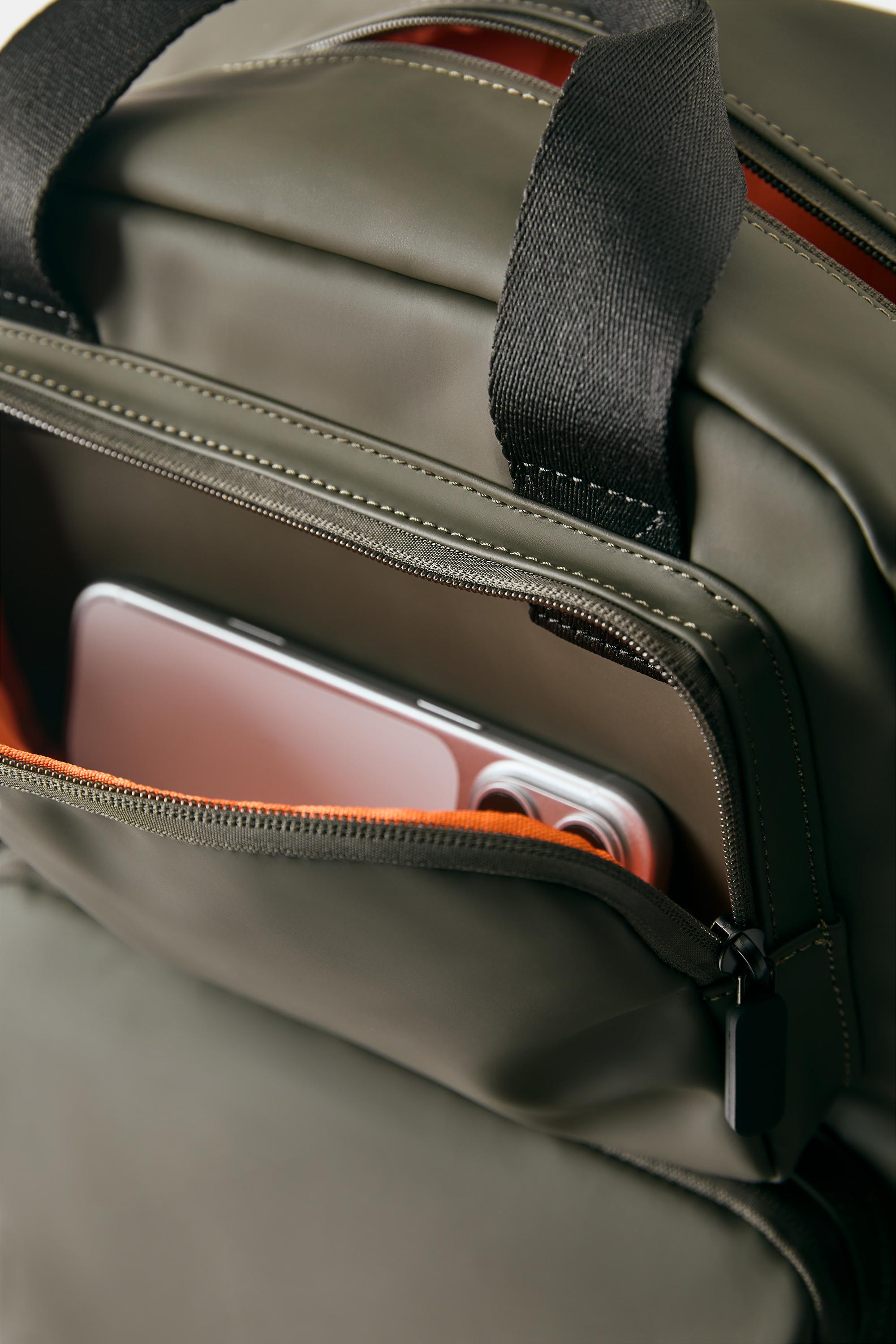 Rubberised backpack — Khaki