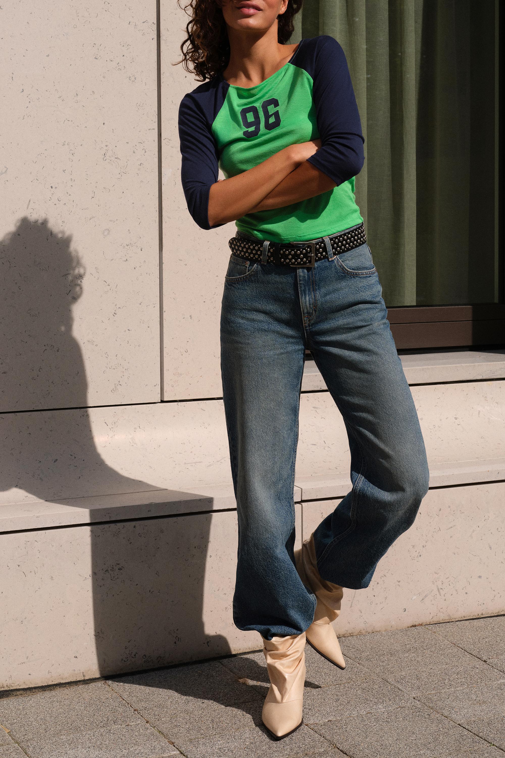 Raglan sleeve graphic T-shirt — Green