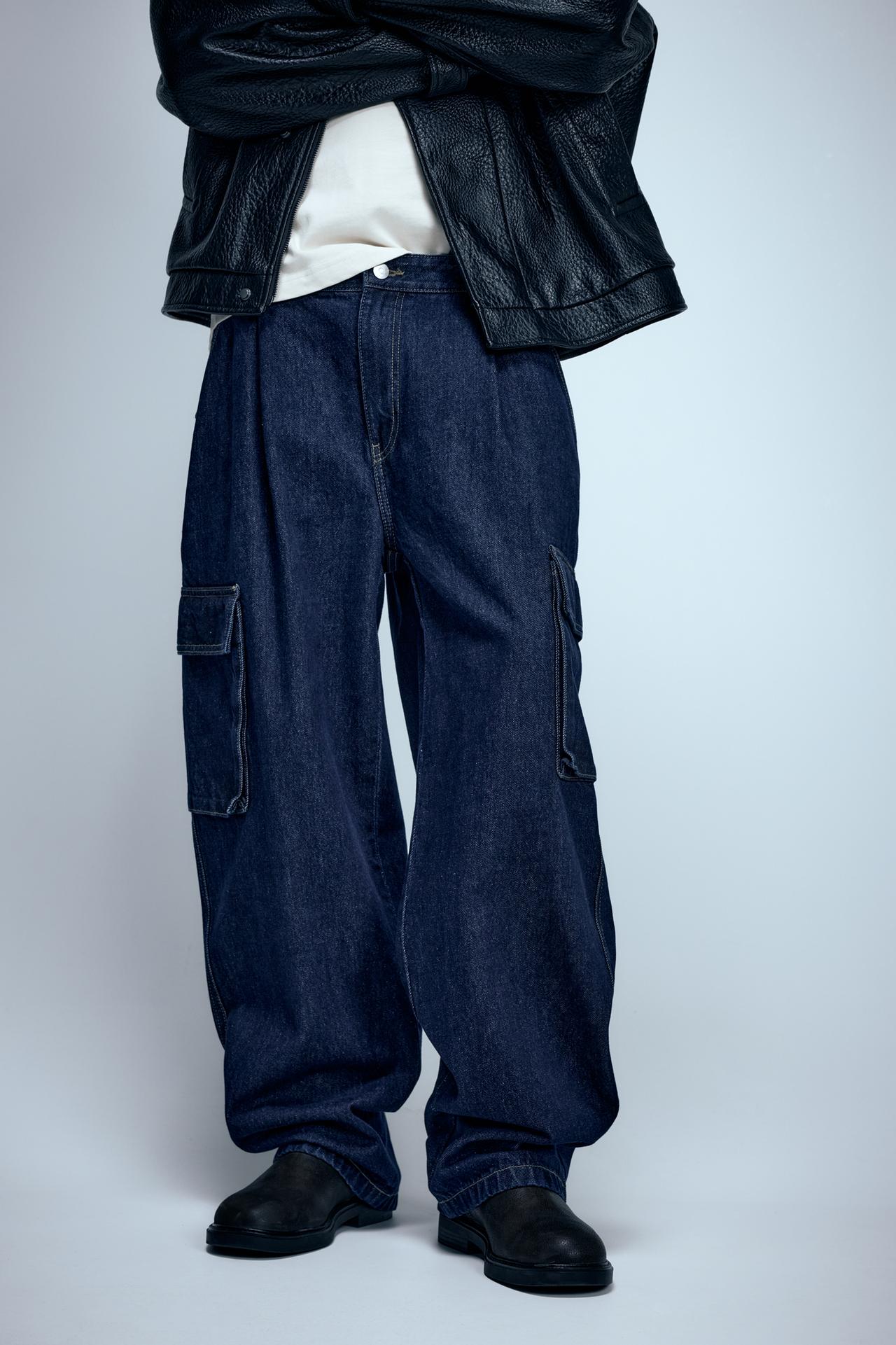 Cargo relaxed fit jeans — Navy
