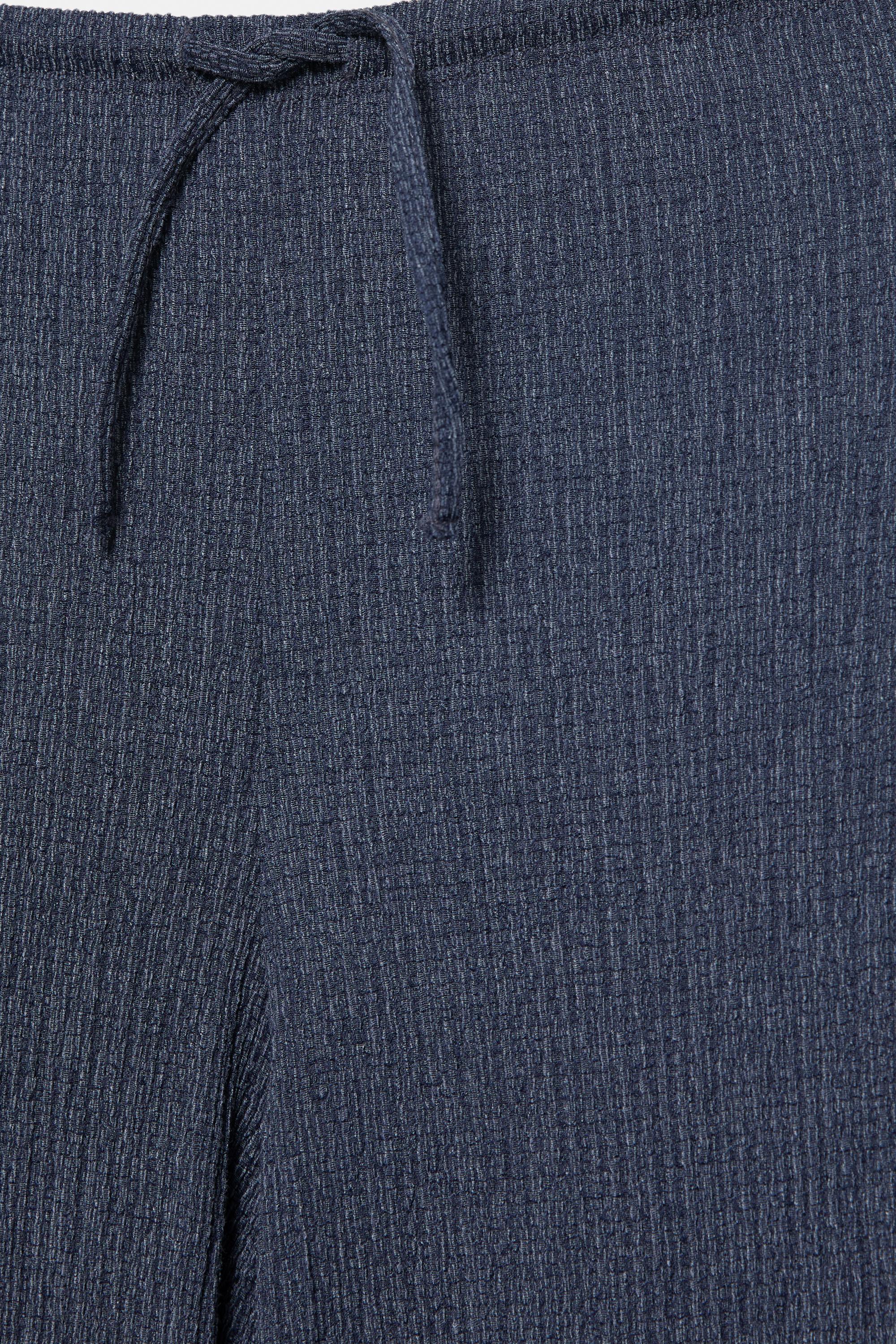 Wide-leg crepe trousers — Navy