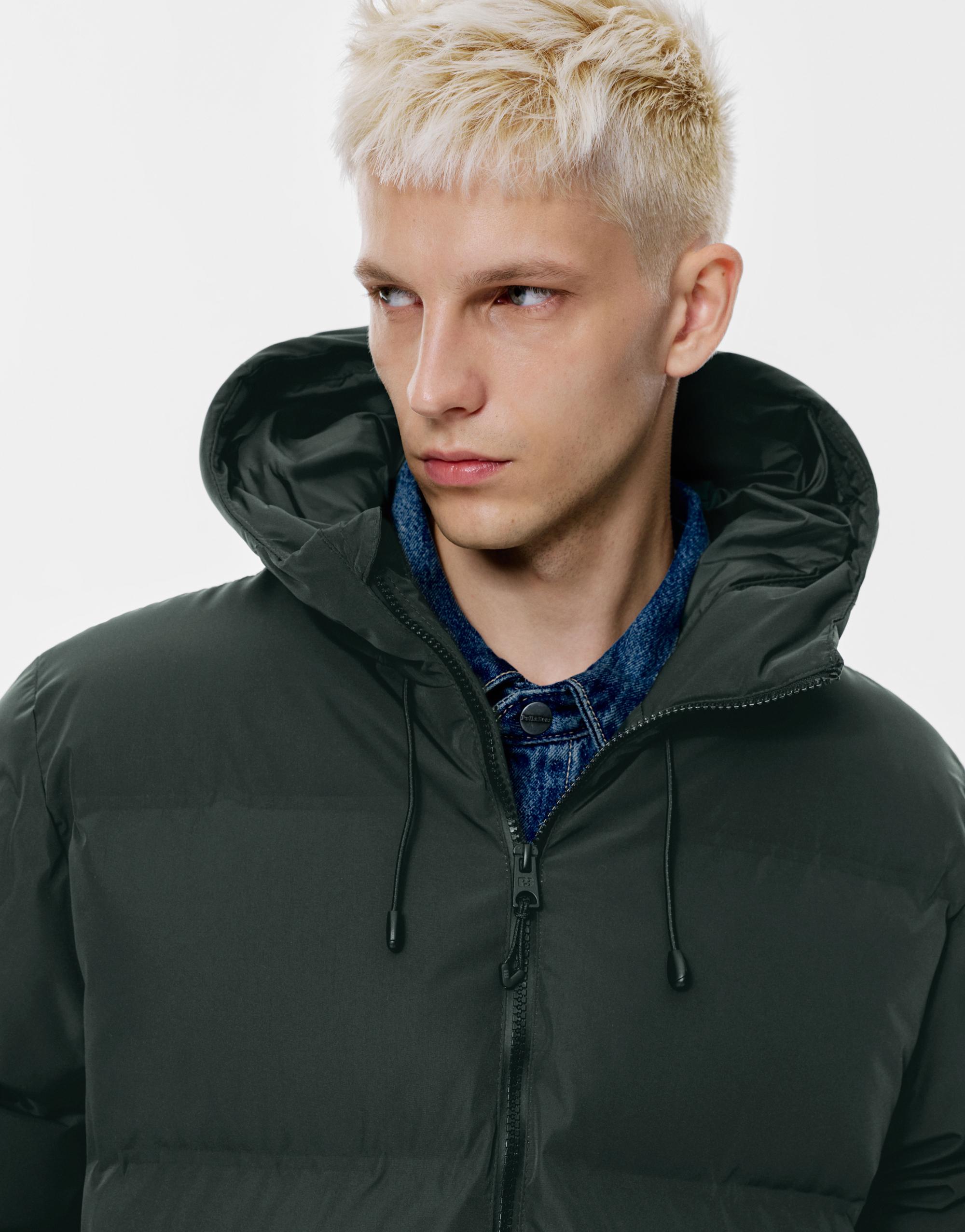 Kapüşonlu, ısıyla mühürlenmiş şişme ceket - Görsel 56