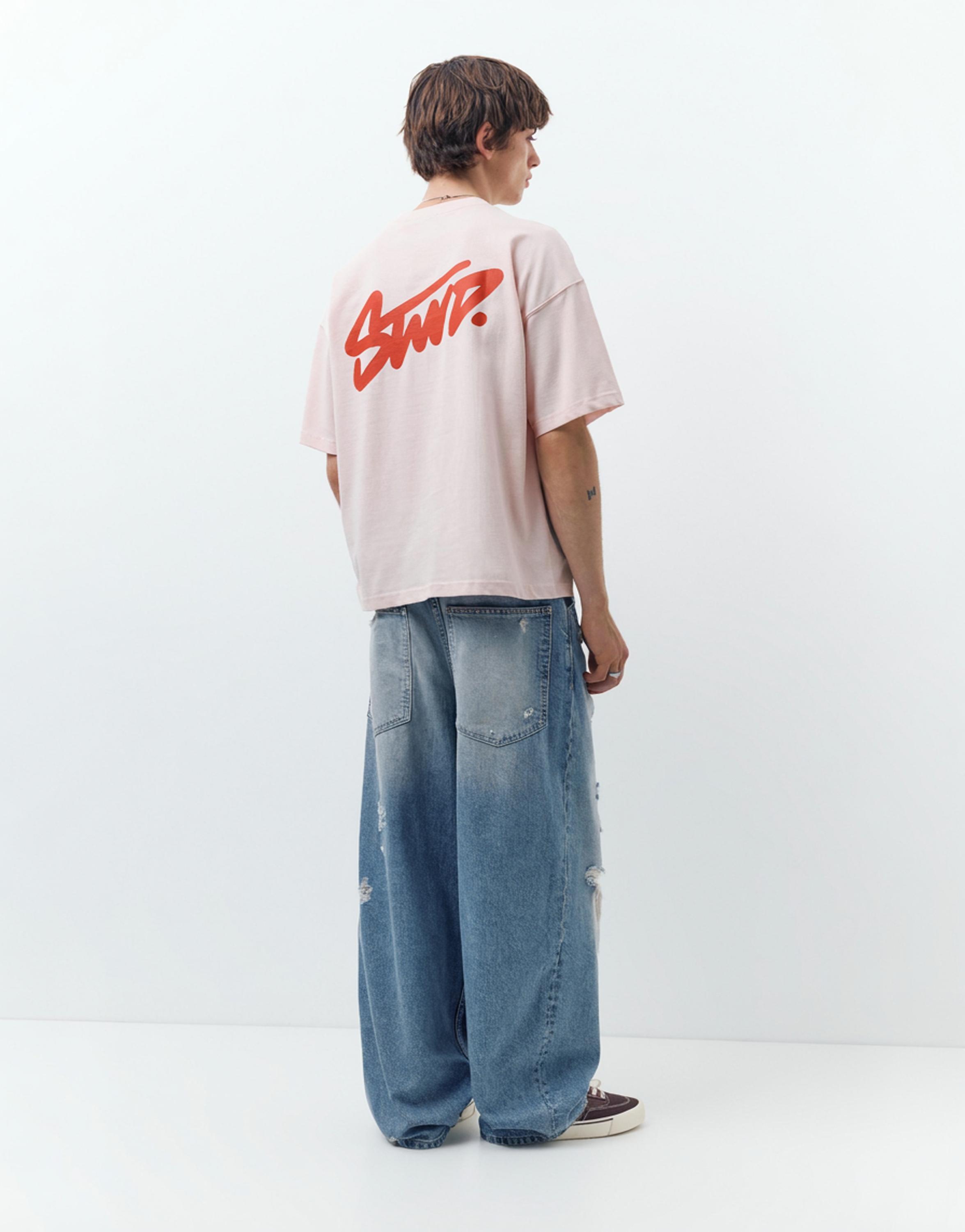 STWD logo boxy T-shirt — Pink