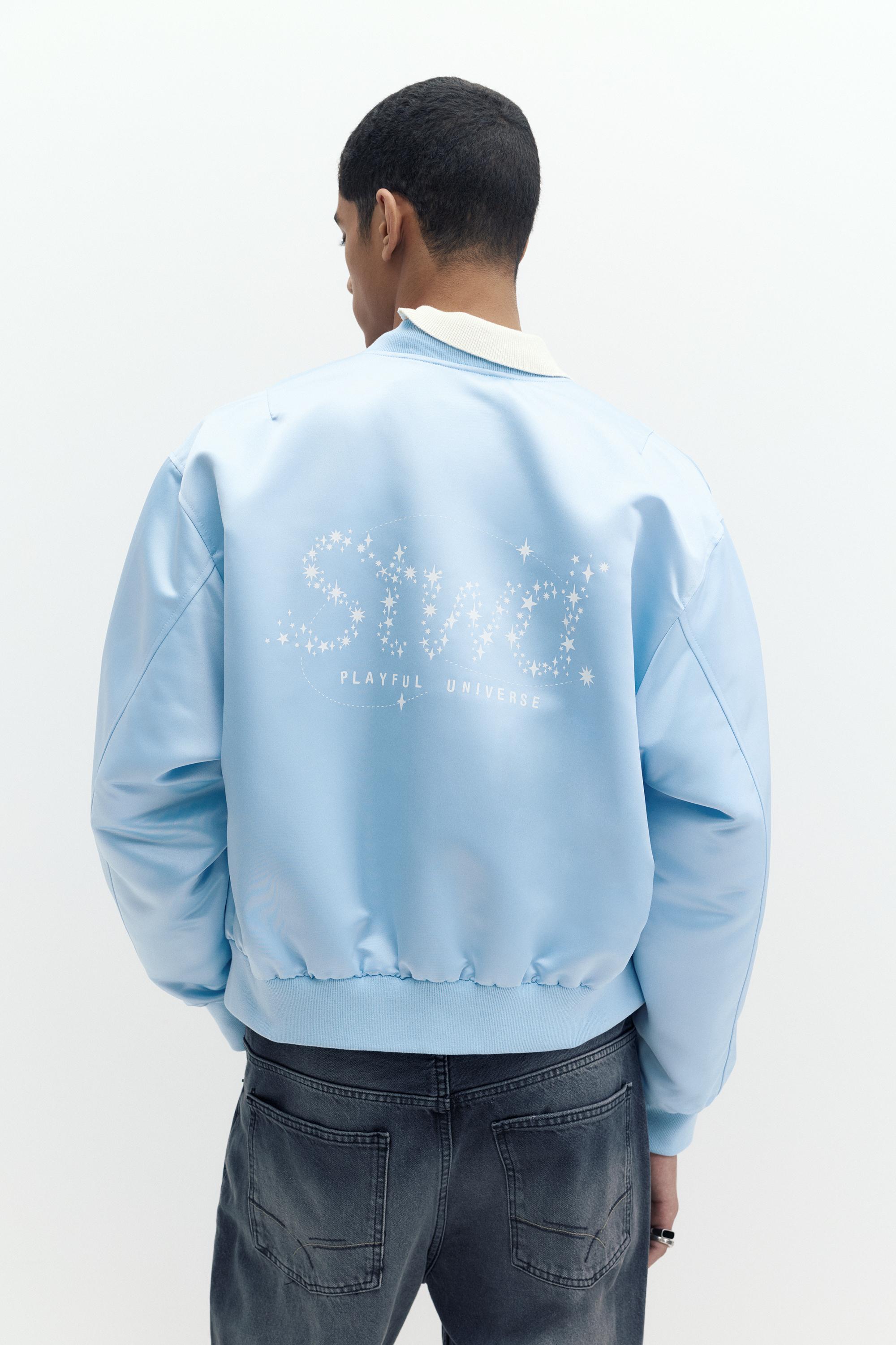 Satin bomber jacket — Pastel blue
