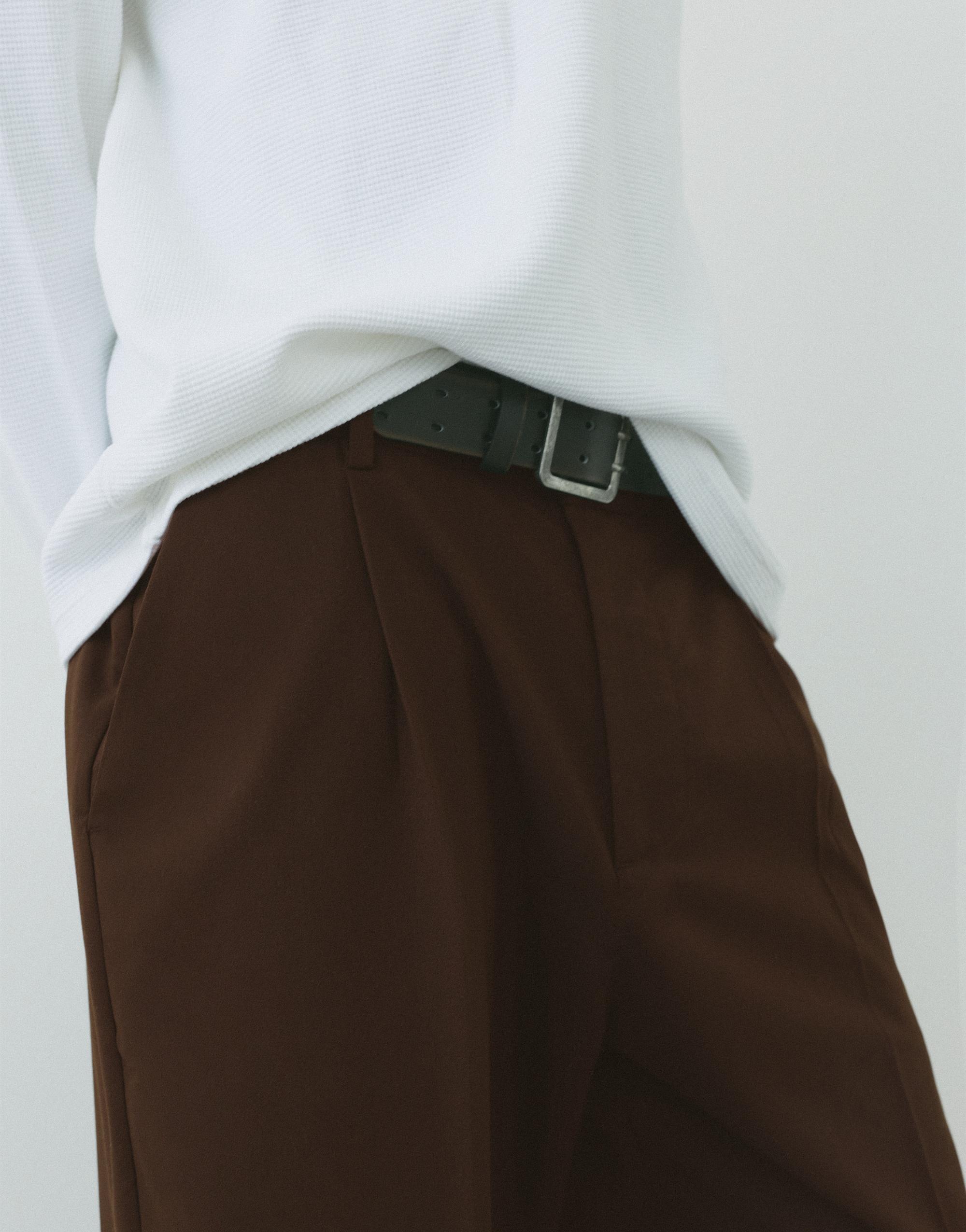 Wide-leg tailored trousers — Chocolate