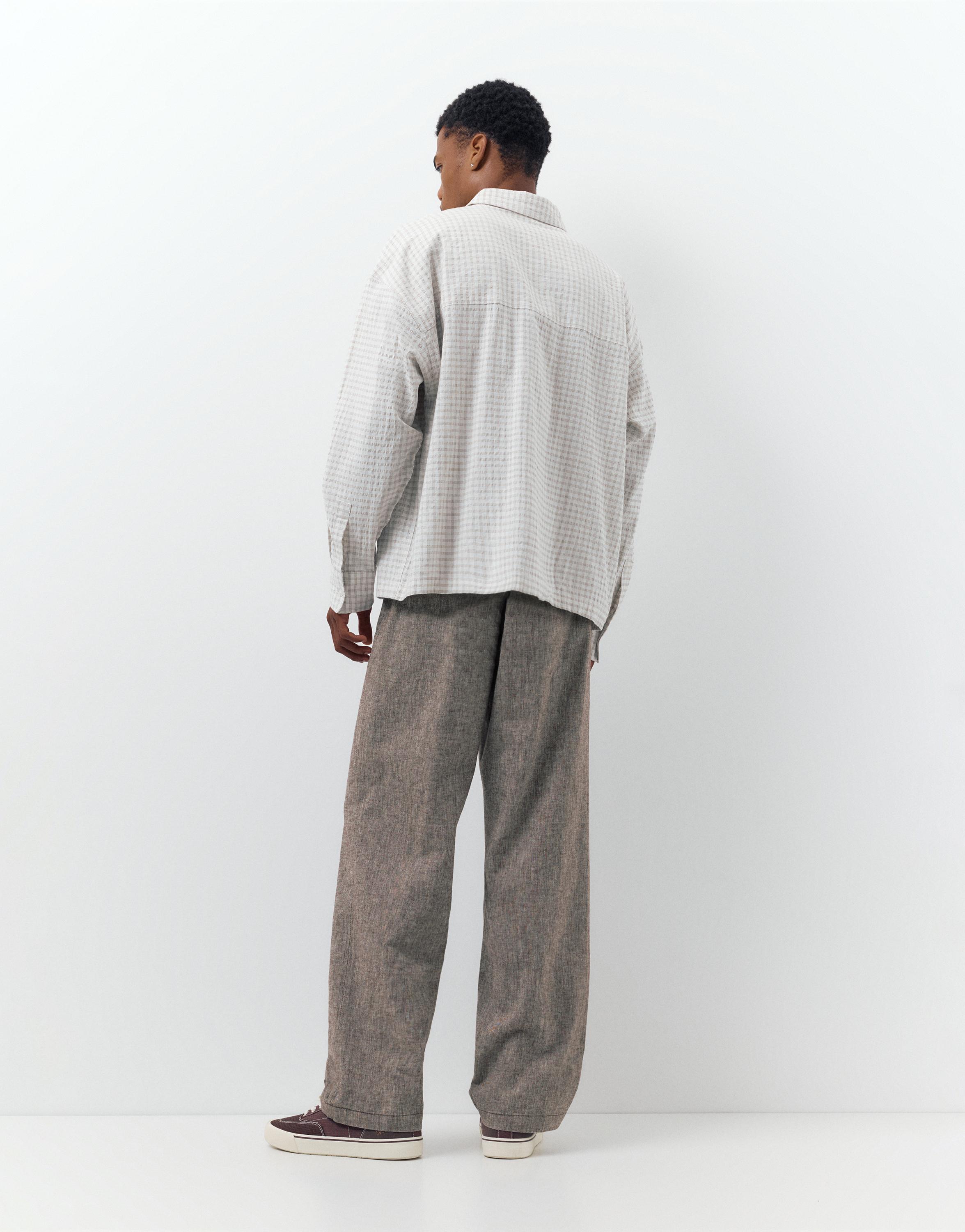 Linen blend jogger trousers — Chocolate