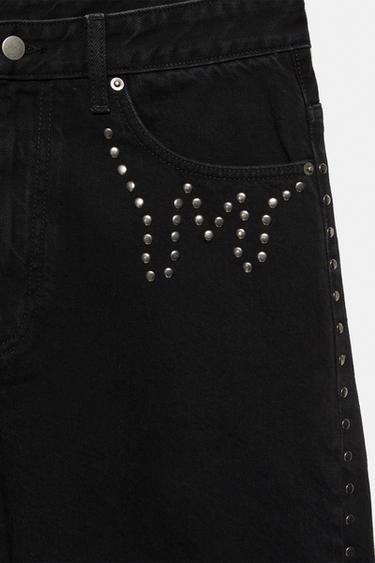 Studded wide-leg jeans — Black 8