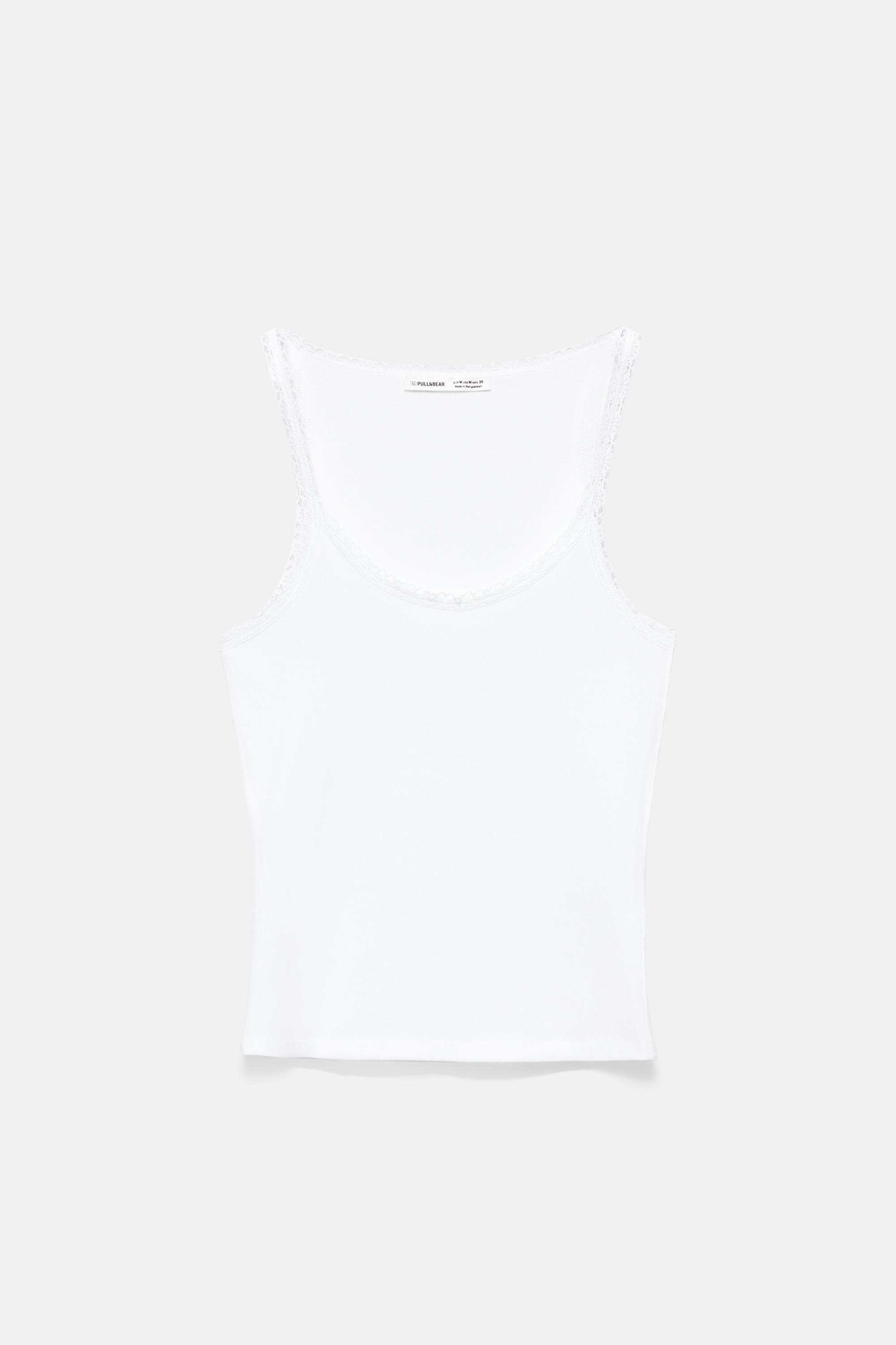 Lace-trim tank top — White