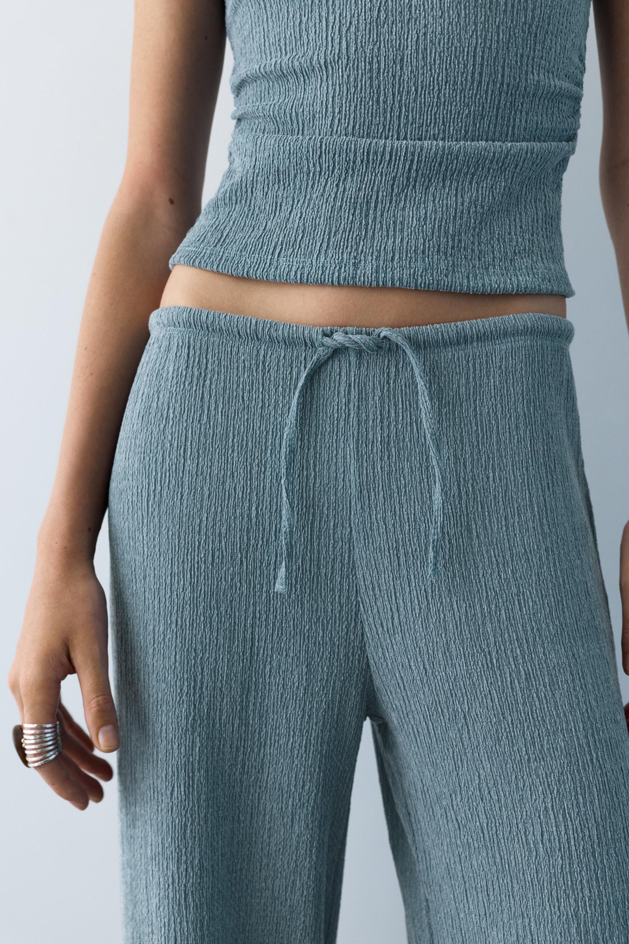 Bambula geniş paça pantolon - Görsel 12