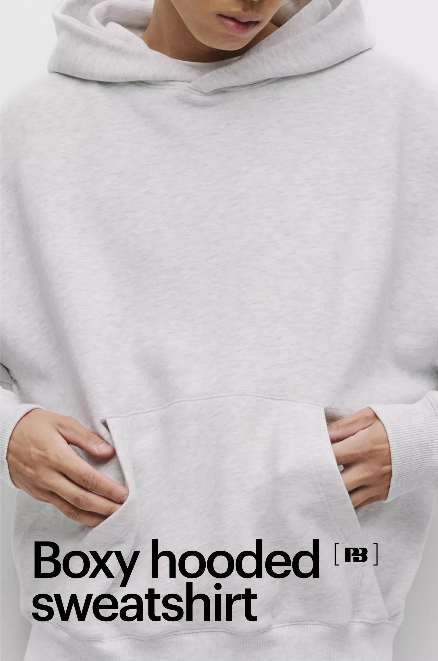 Boxy hoodie — Pale marl