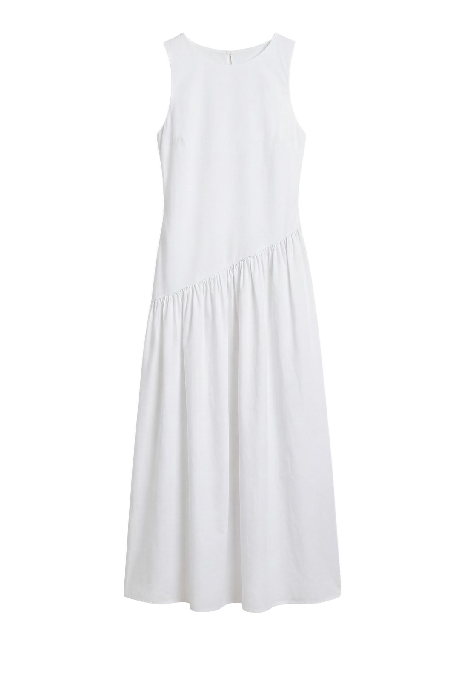 Poplin midi dress — White
