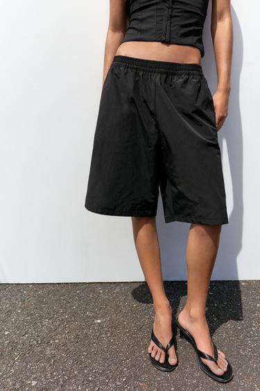 Black Bermuda shorts with elasticated waistband — Black 5
