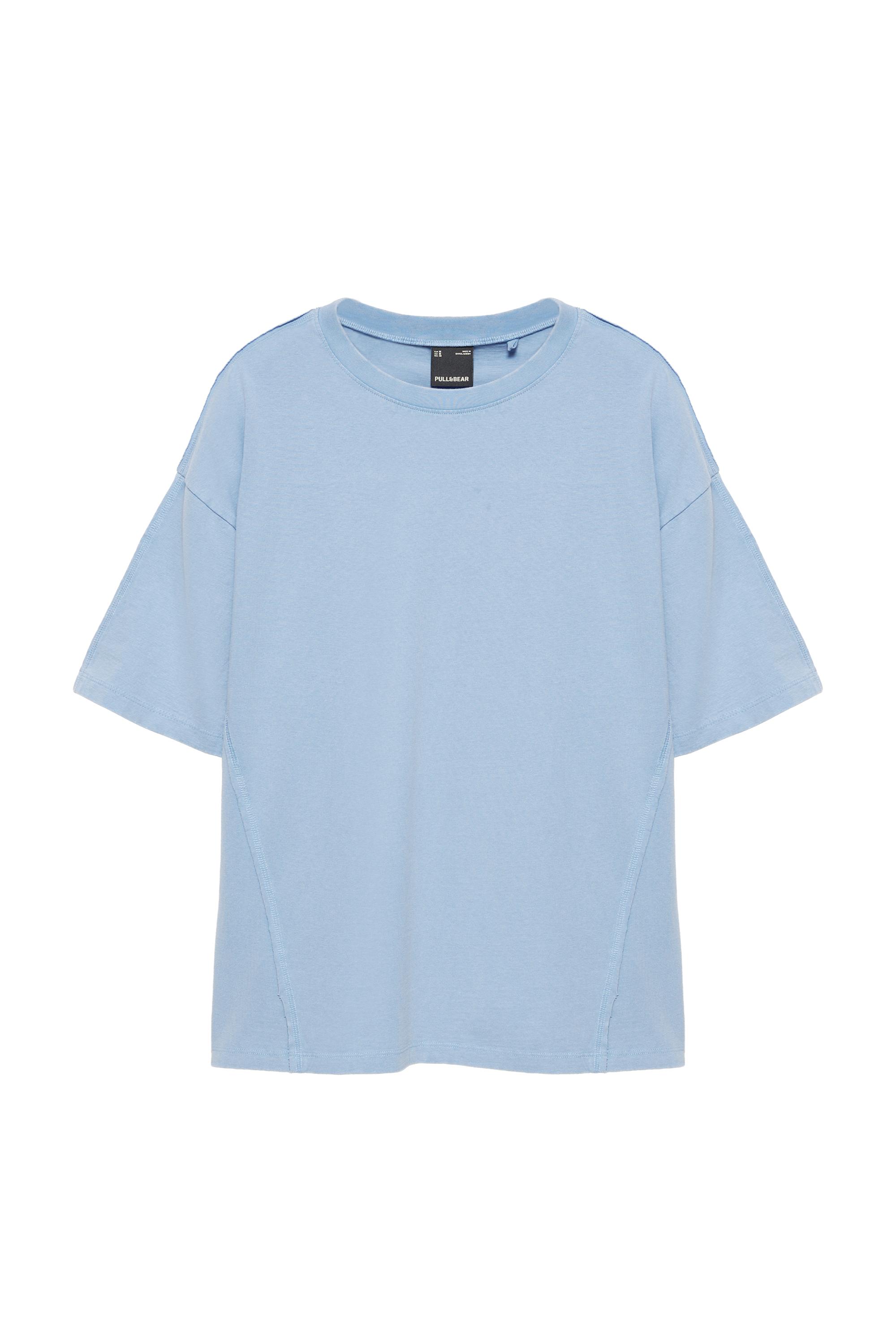 Pull&Bear Relaxed fit overlok dikişli tişört