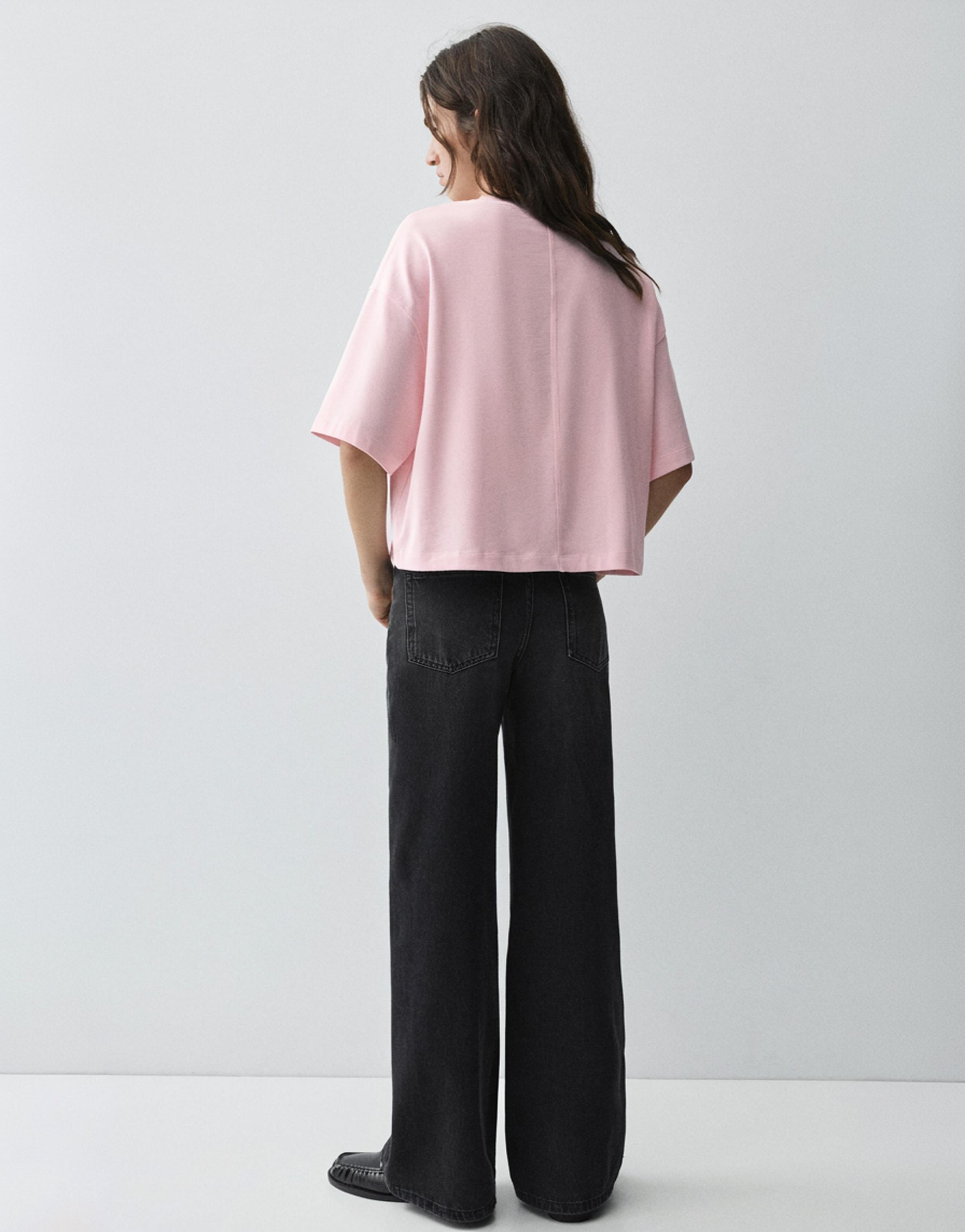 Boxy fit short sleeve T-shirt — Pale pink
