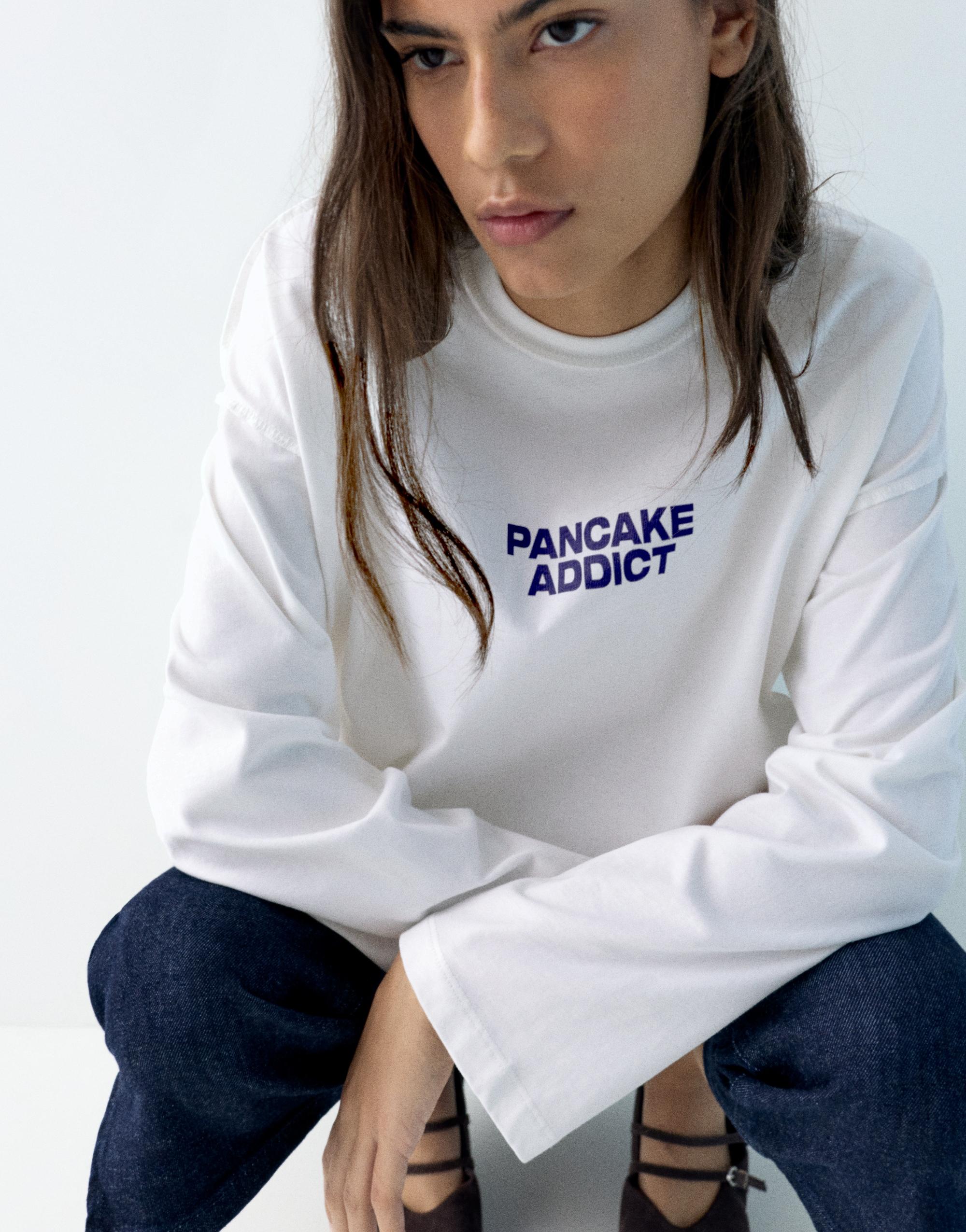 Pancake grafik baskılı t-shirt - Görsel 9