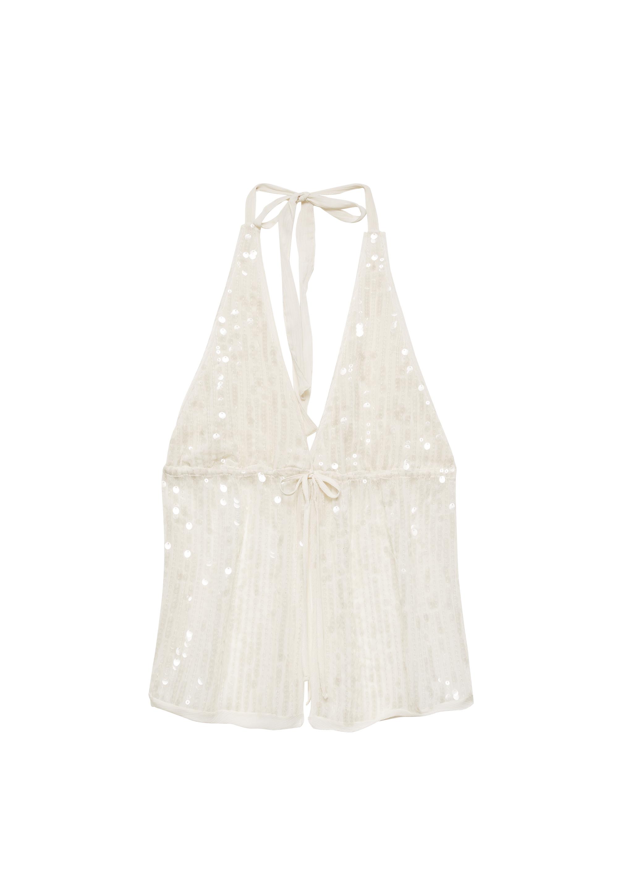 Sequin halter top — Ice