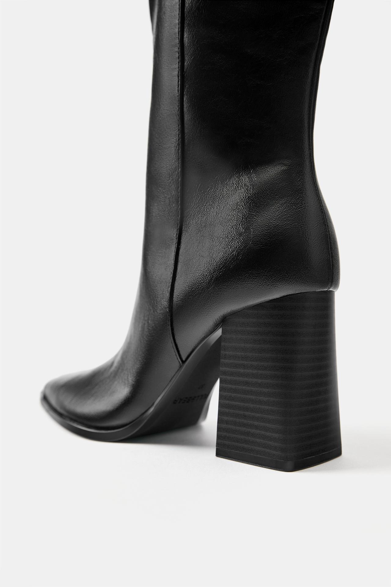 High-heel tall boots — Black