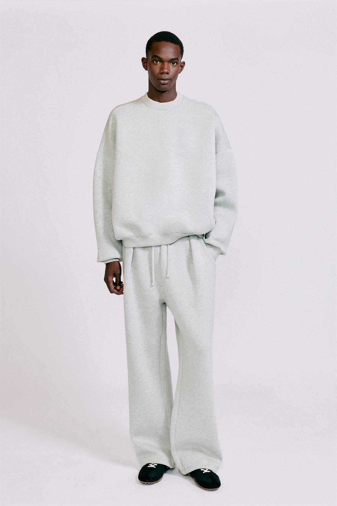 Interlock round neck sweatshirt — Grey marl