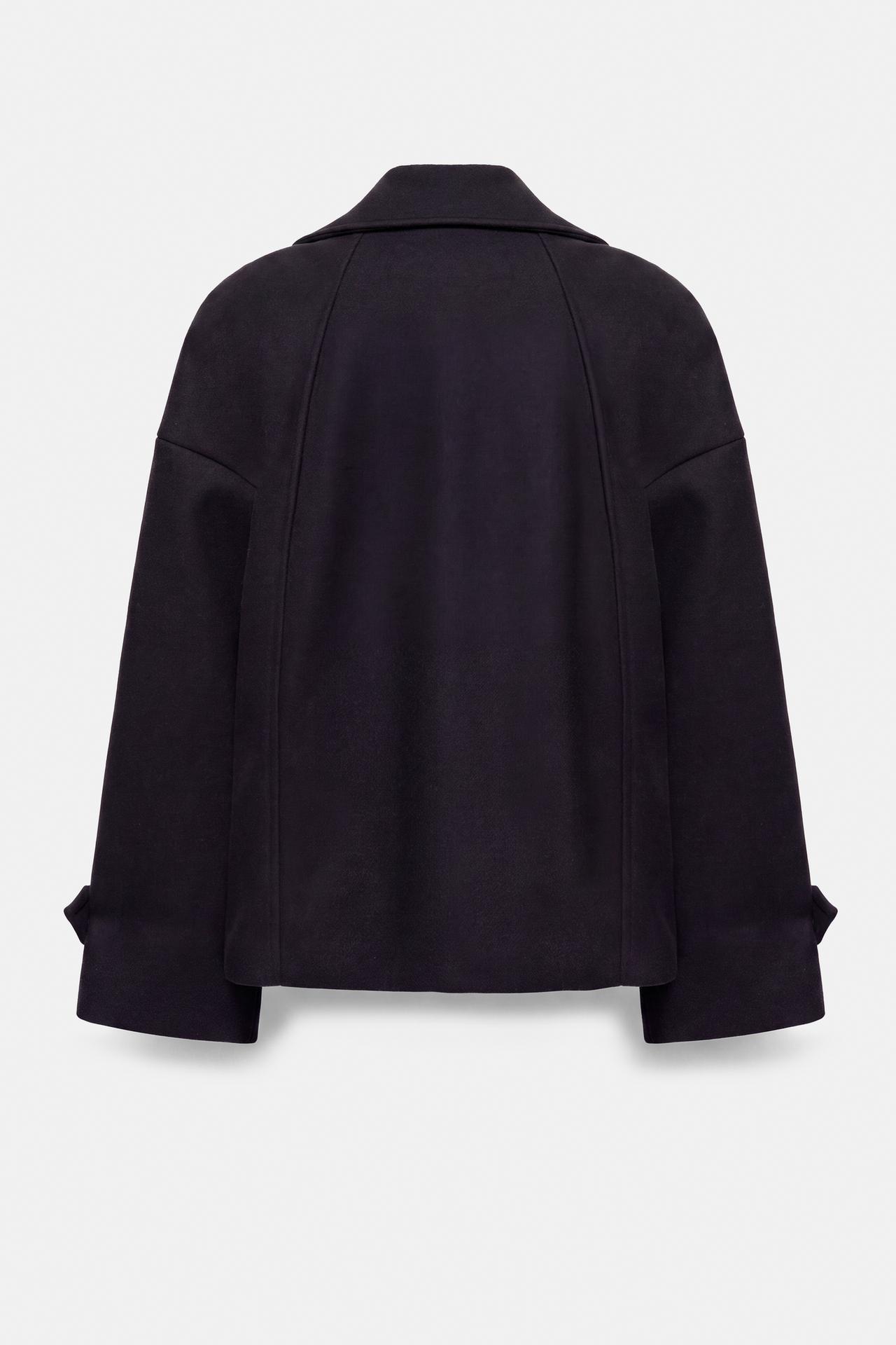 Short felt texture coat — Navy