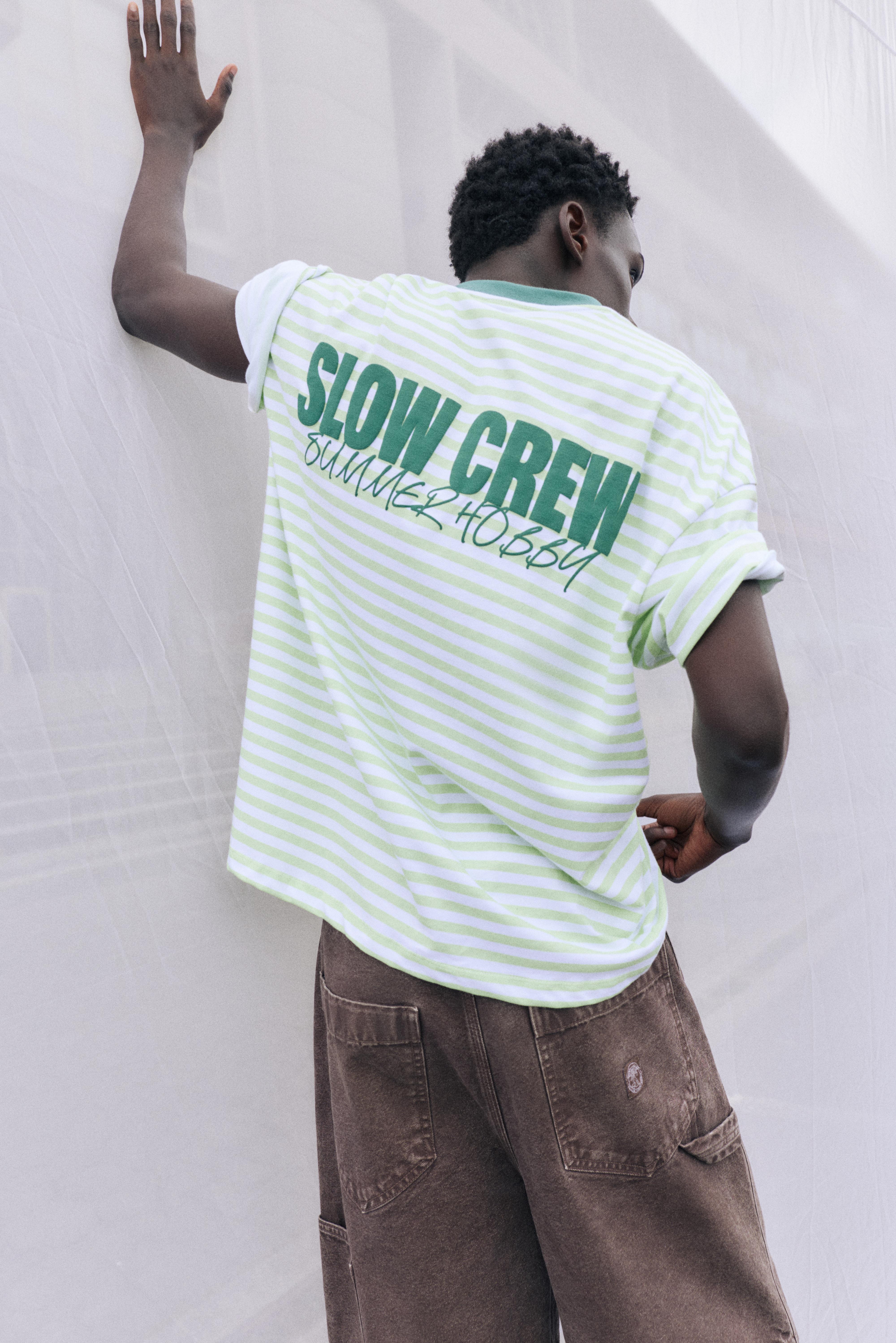 STWD boxy striped T-shirt — Green