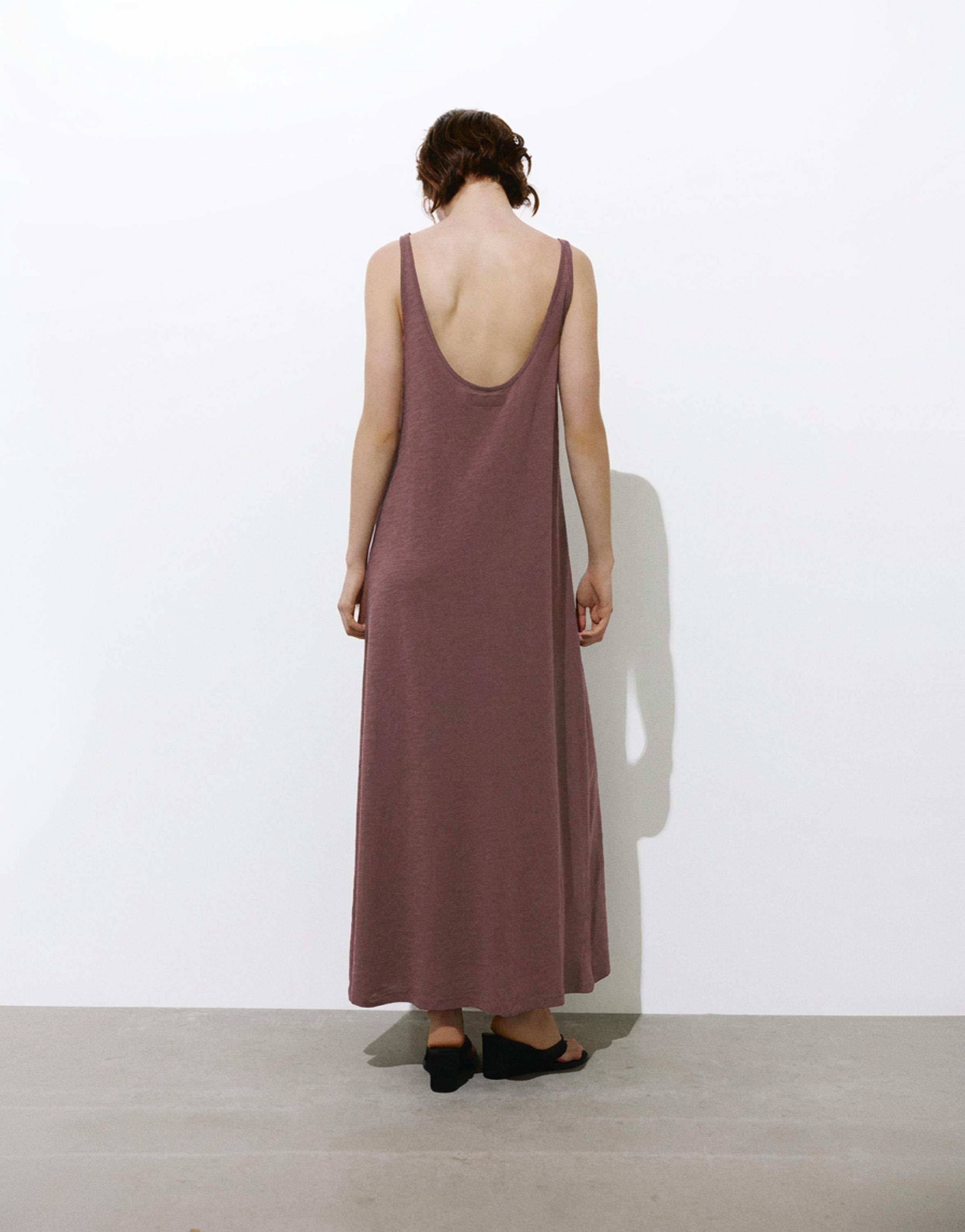 Strappy midi dress — Eggplant