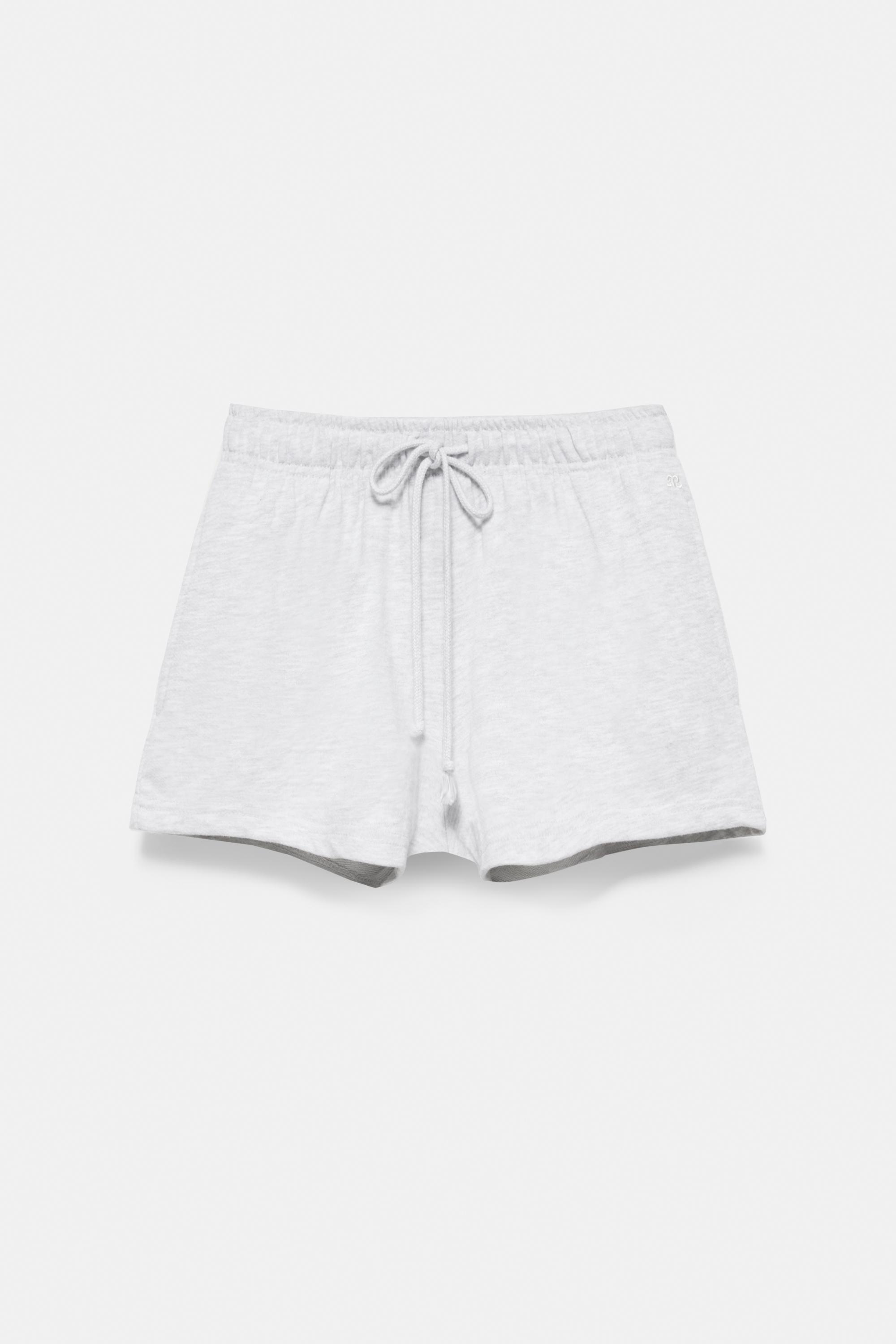 Sports shorts with elastic waist — Grey marl