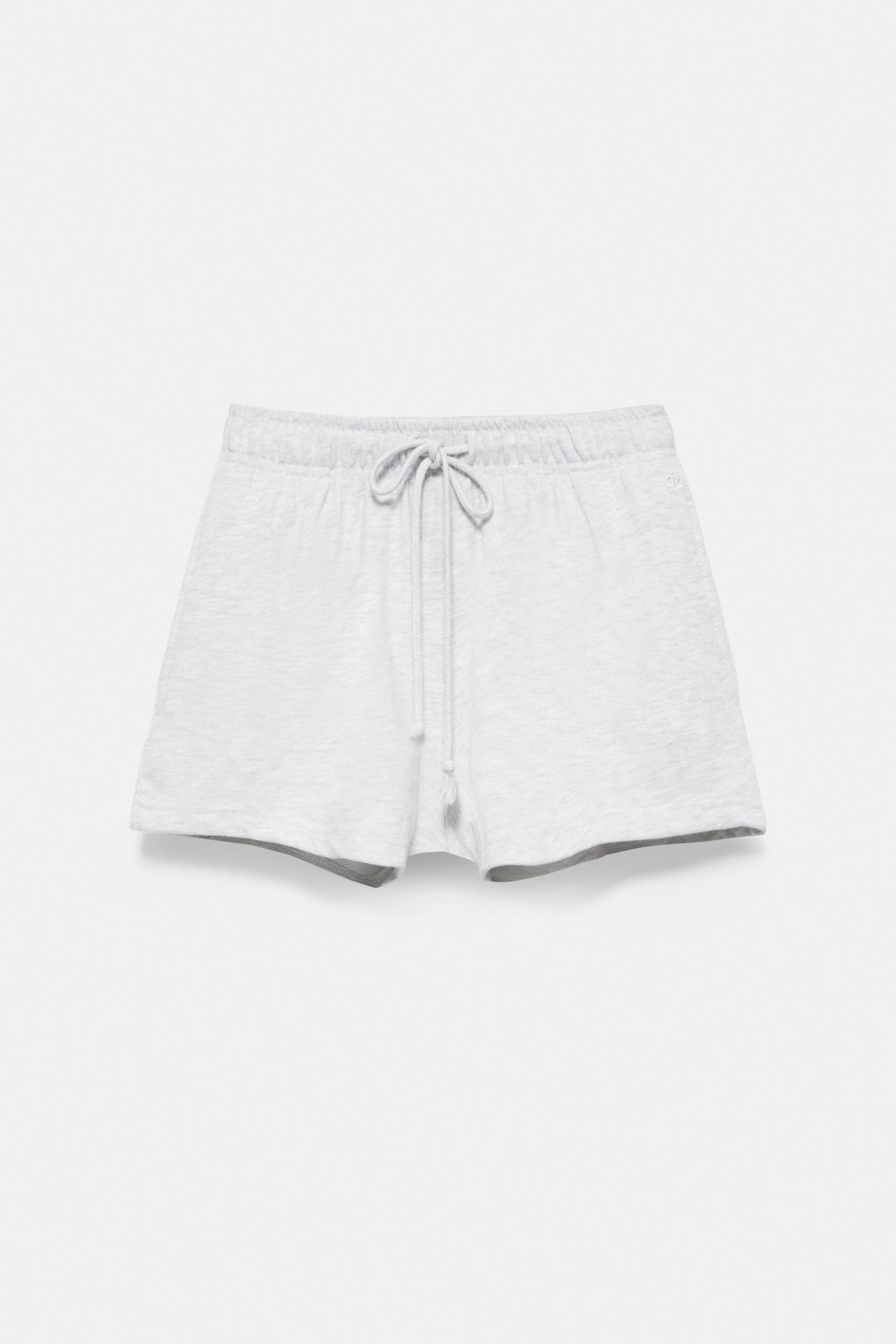 Sports shorts with elastic waist — Grey marl