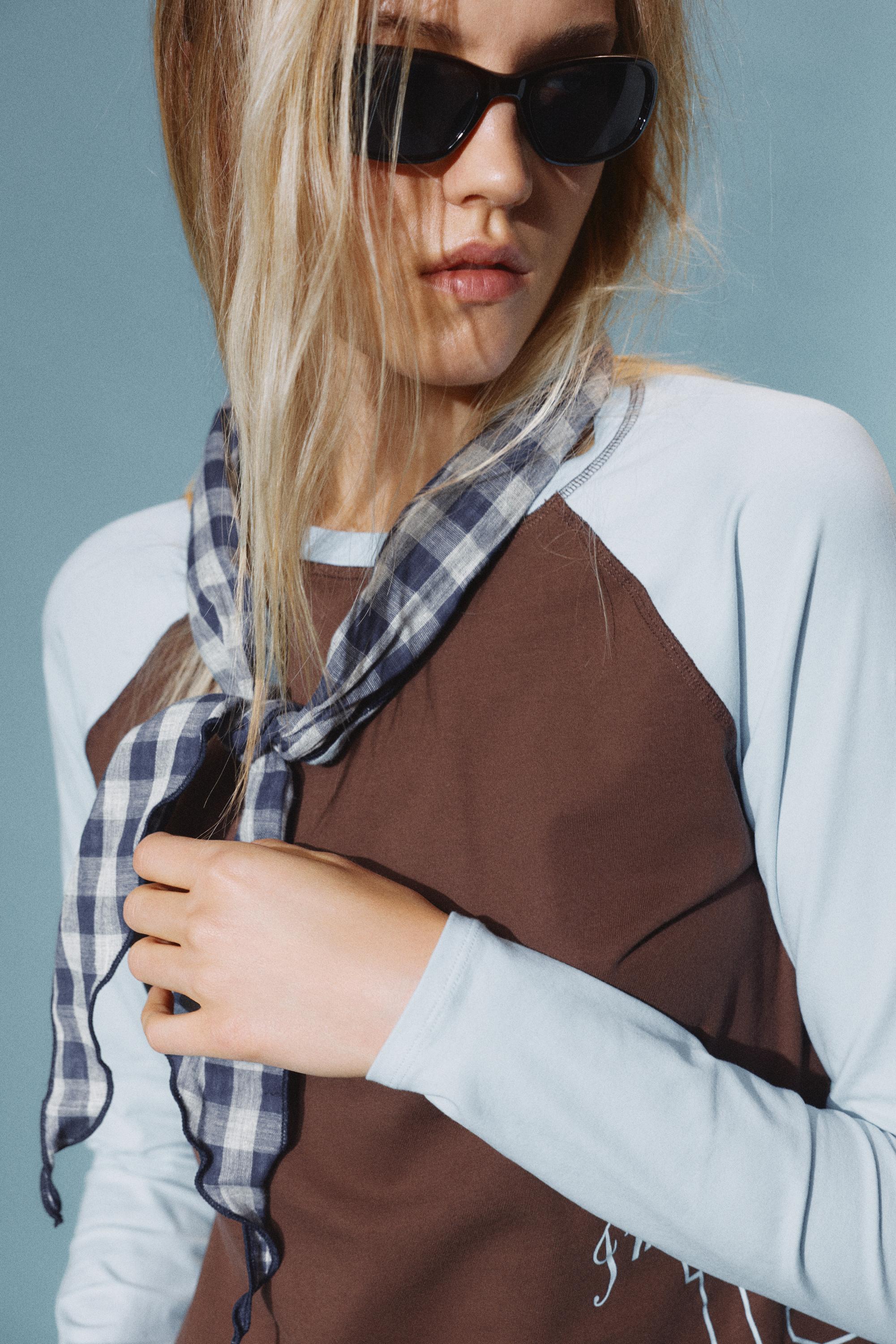 Check-print bandana — Blue