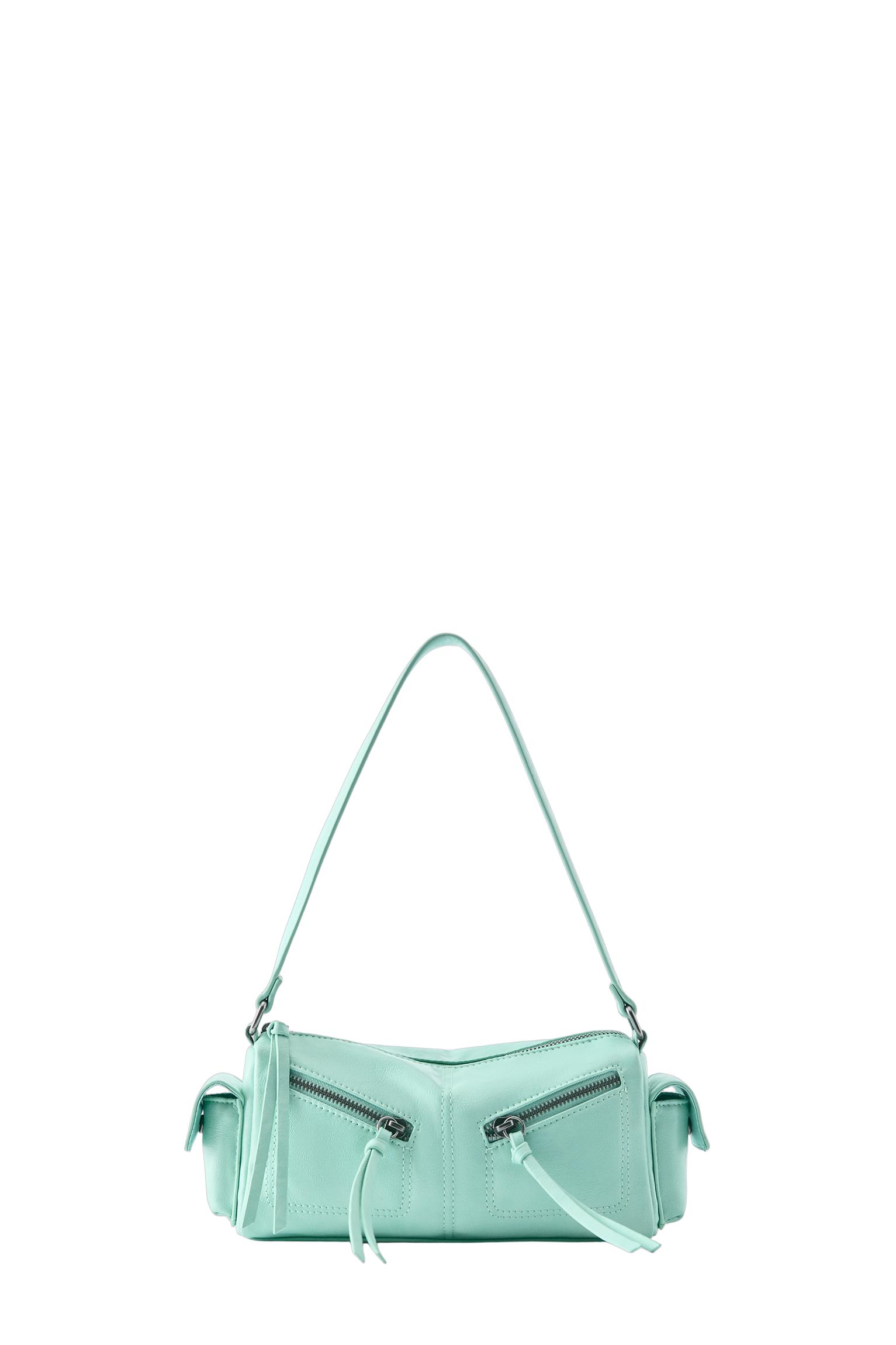 Multi-pocket zip shoulder bag — Mint green