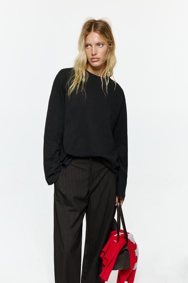 Oversize long sleeve T-shirt — Black 1