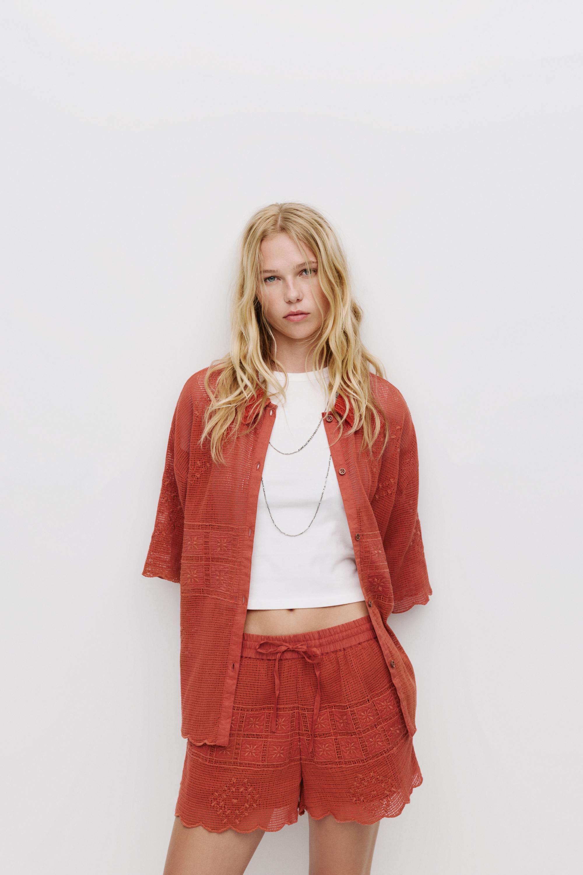 Shorts Mit Stickerei