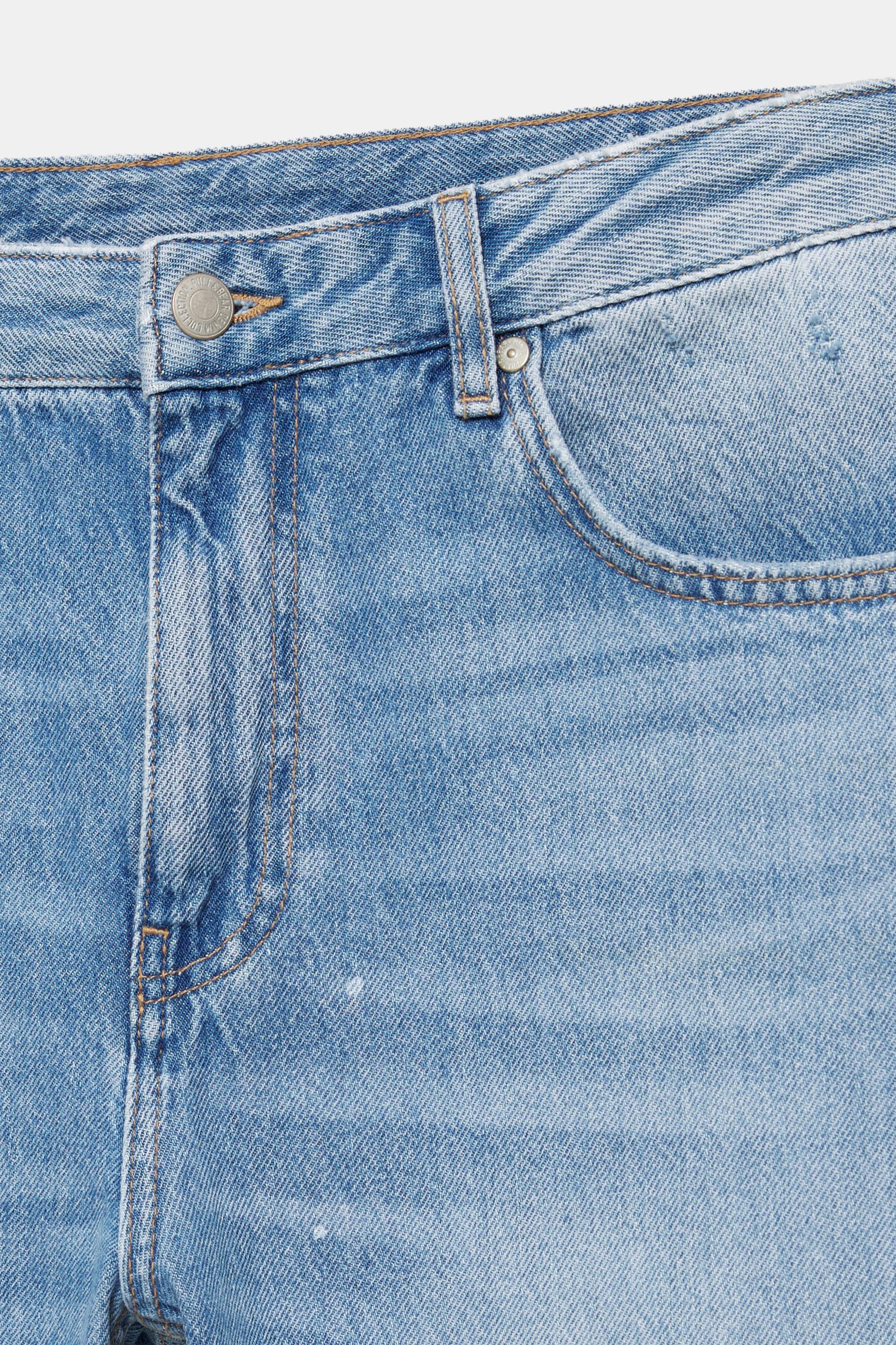 Ripped slim fit bootcut jeans — Pale indigo
