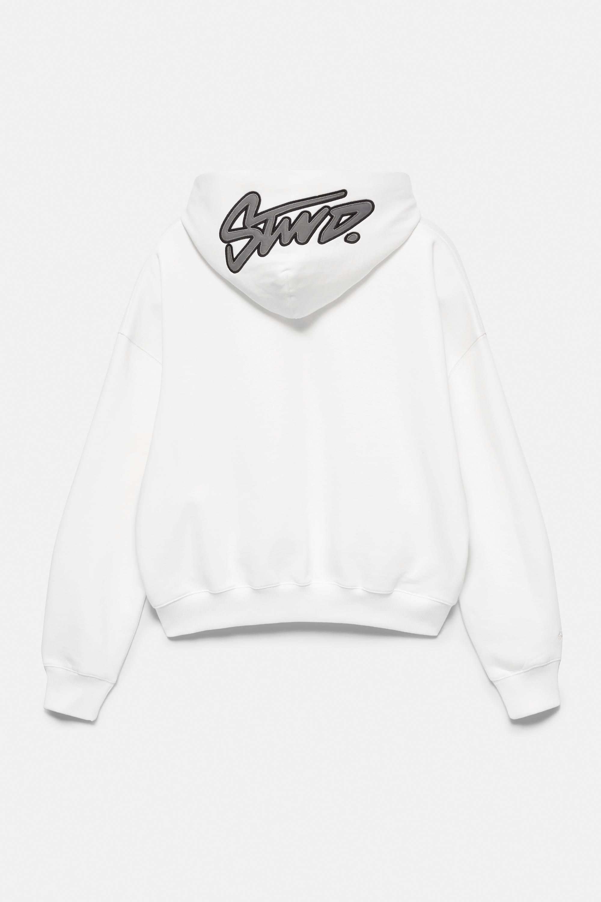 STWD boxy-fit logo hoodie — Off white