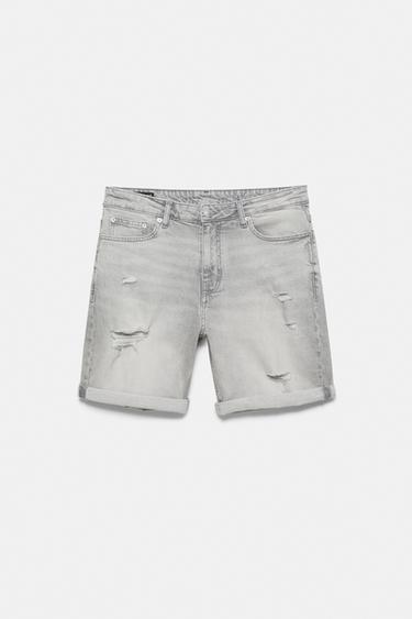 Ripped denim Bermuda shorts — Dark grey 6