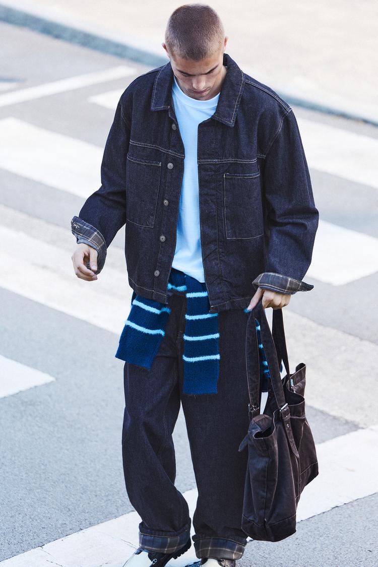 Denim jacket with pockets — Navy