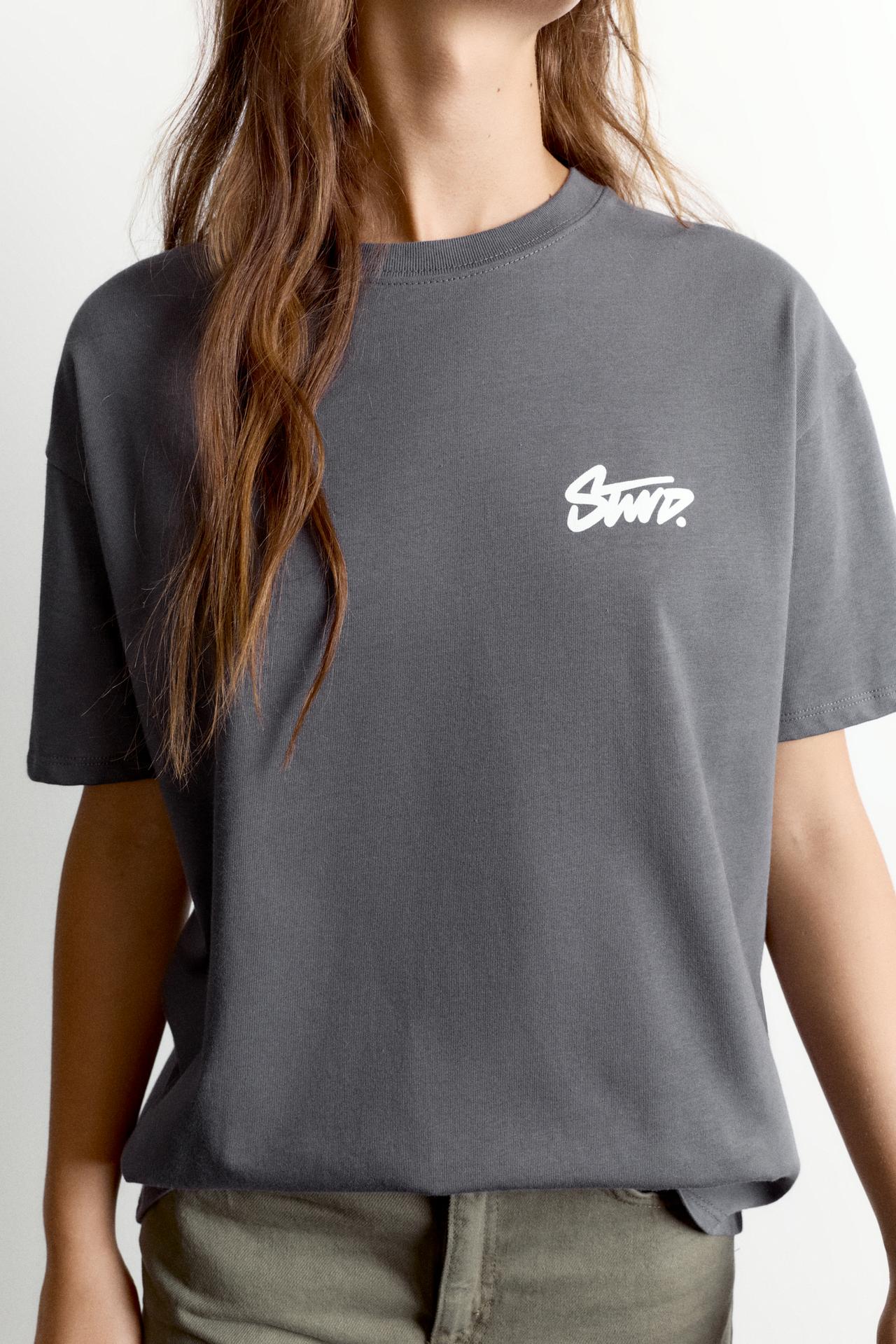 STWD flower graphic T-shirt — Grey
