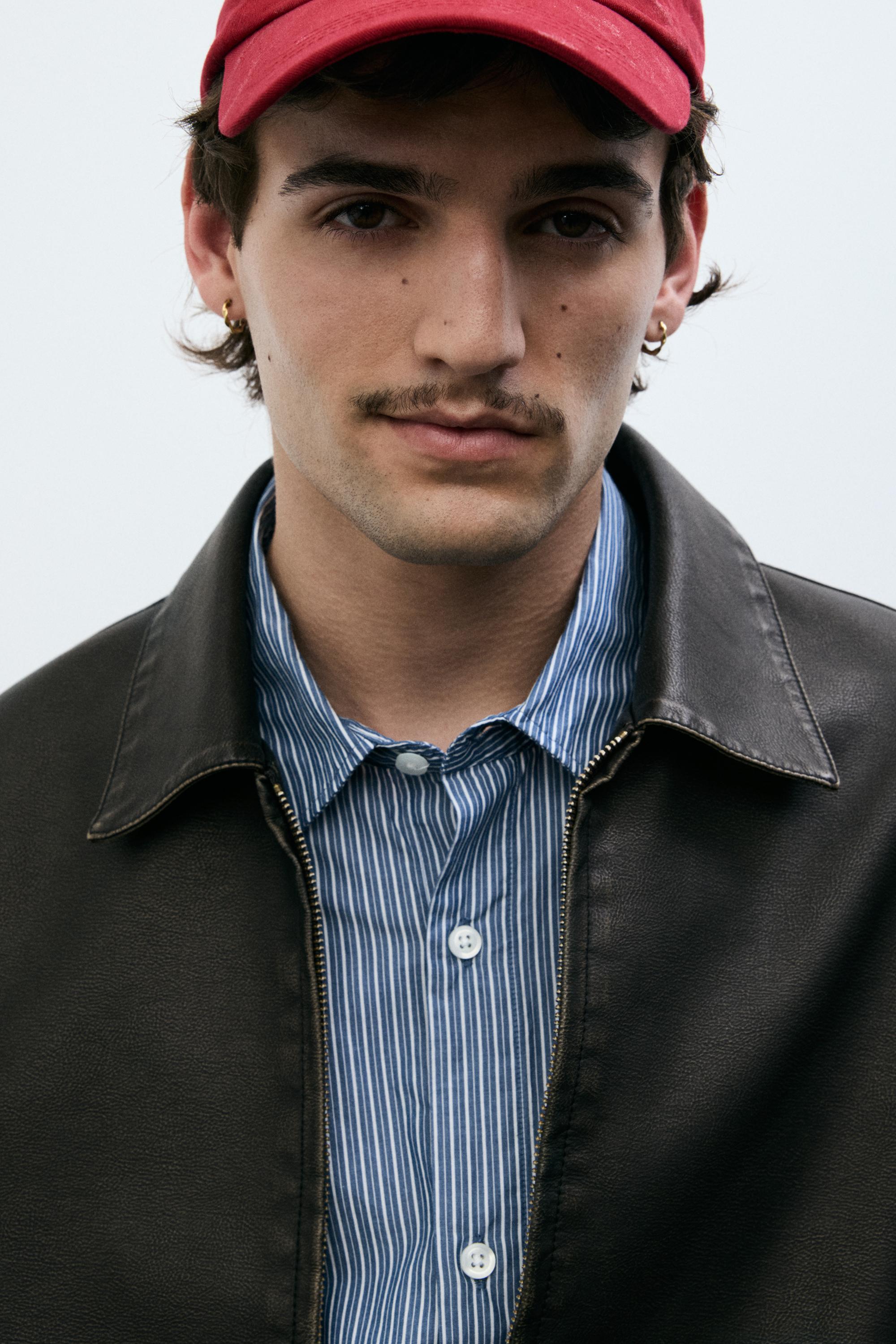 Yıkanmış suni deri ceket - Görsel 48