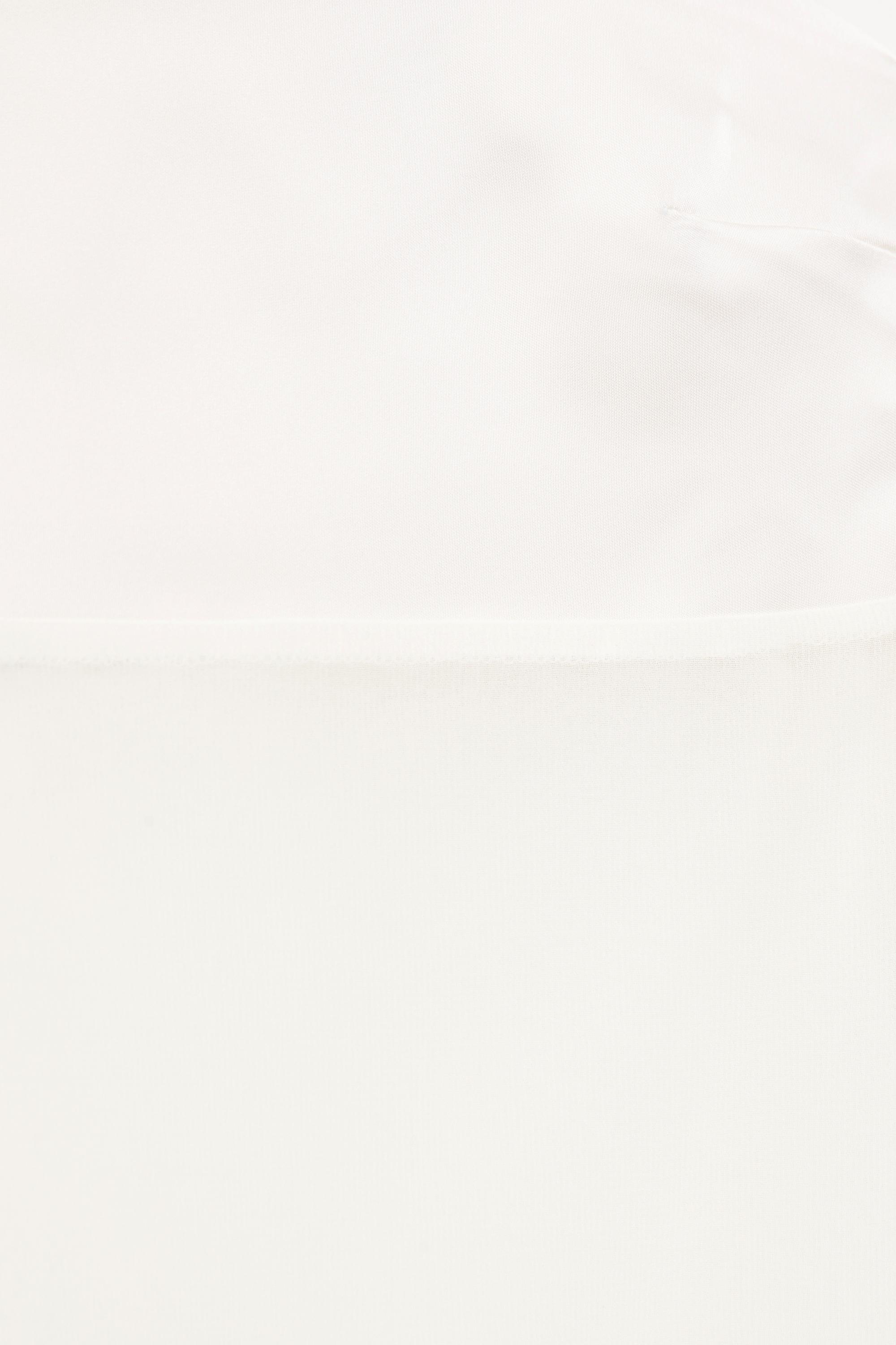 Mixed fabric strapless top — Ice