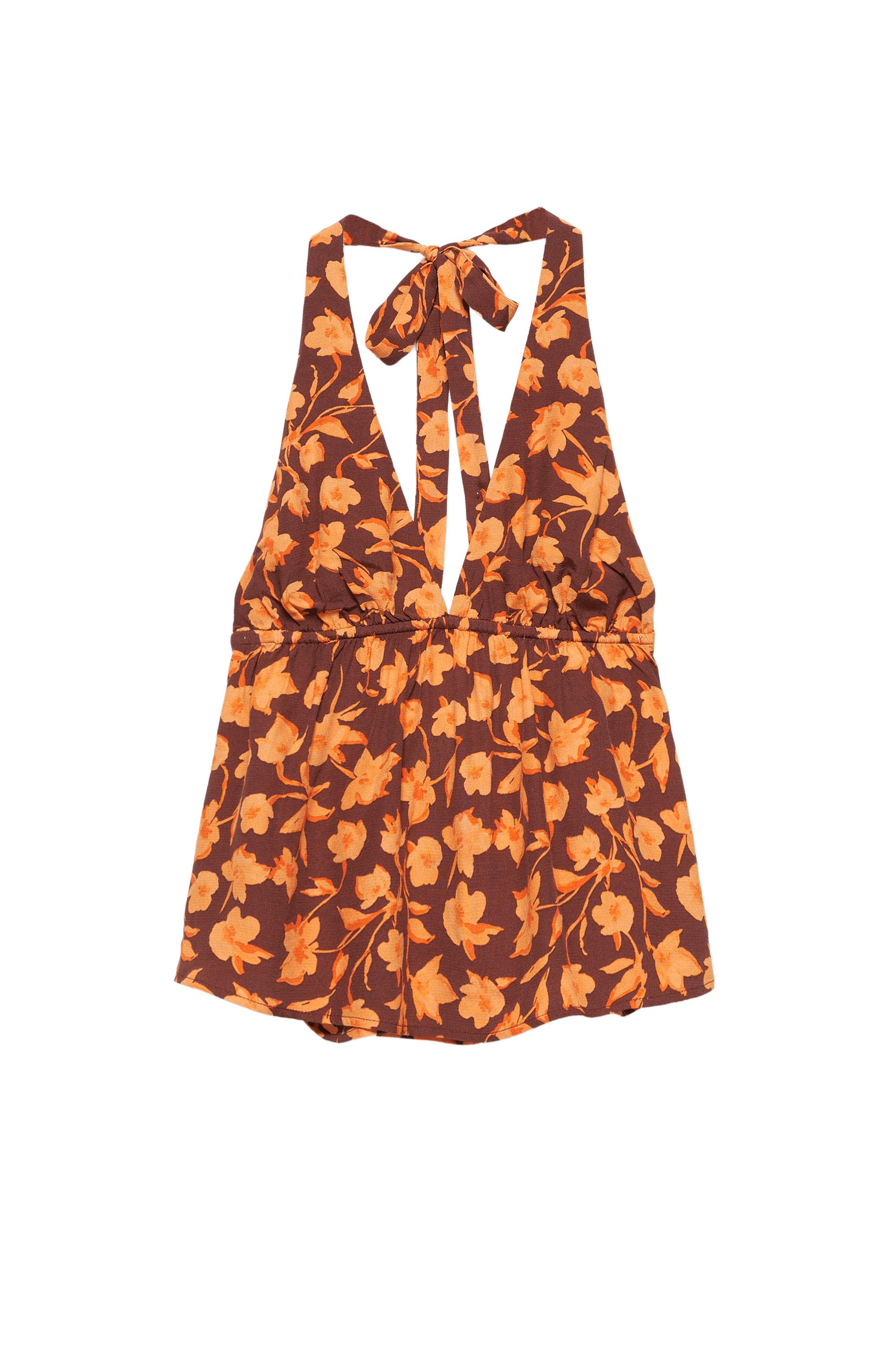 Halter yaka çiçekli top - Görsel 2