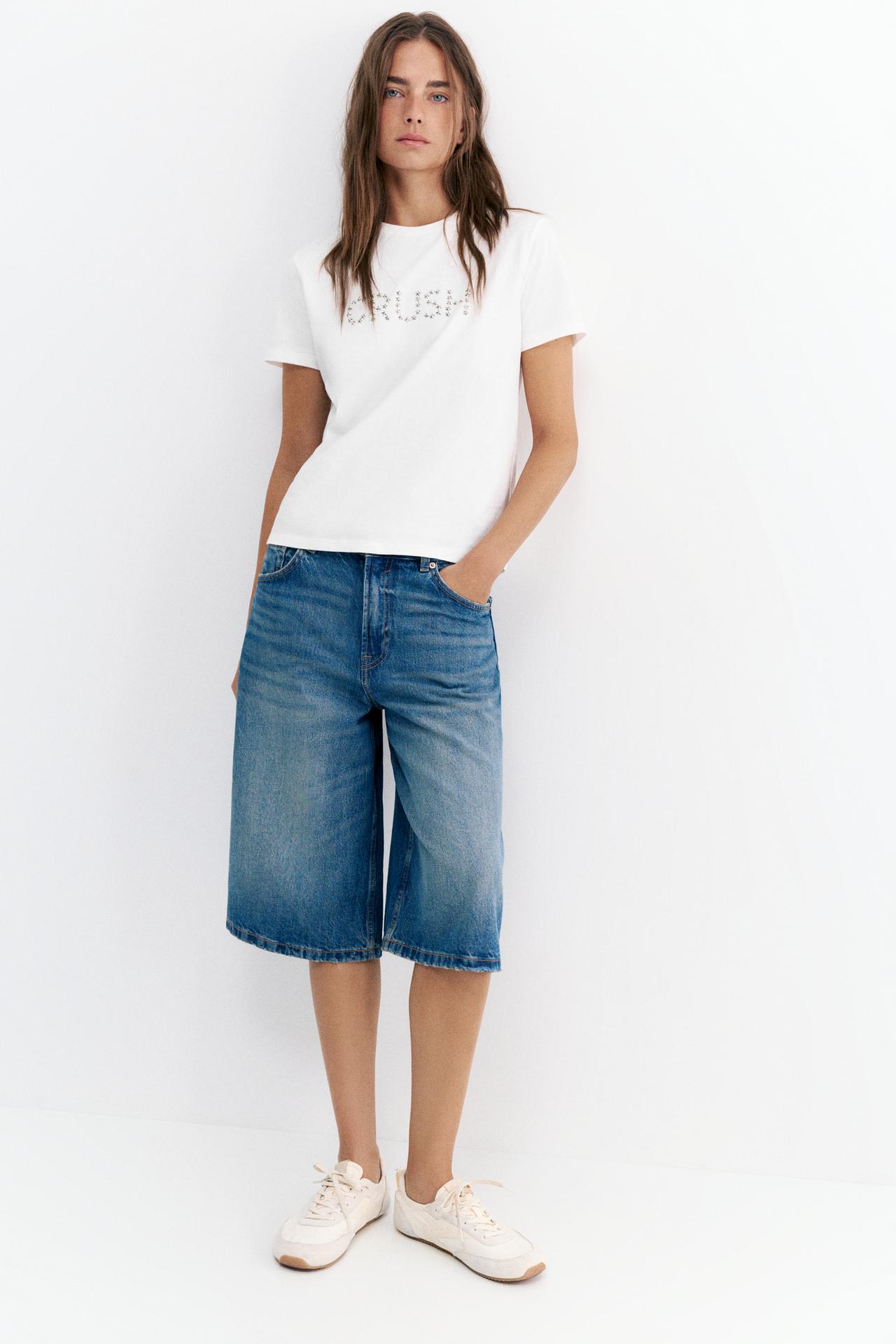 Studded graphic T-shirt — White