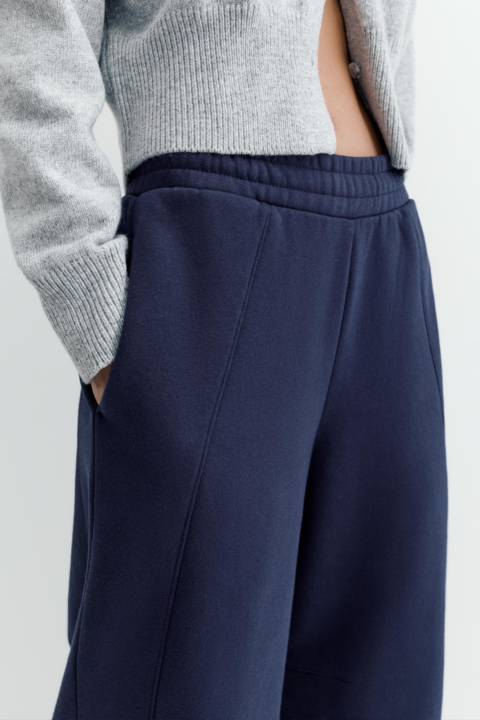 Barrel fit tracksuit trousers — Navy