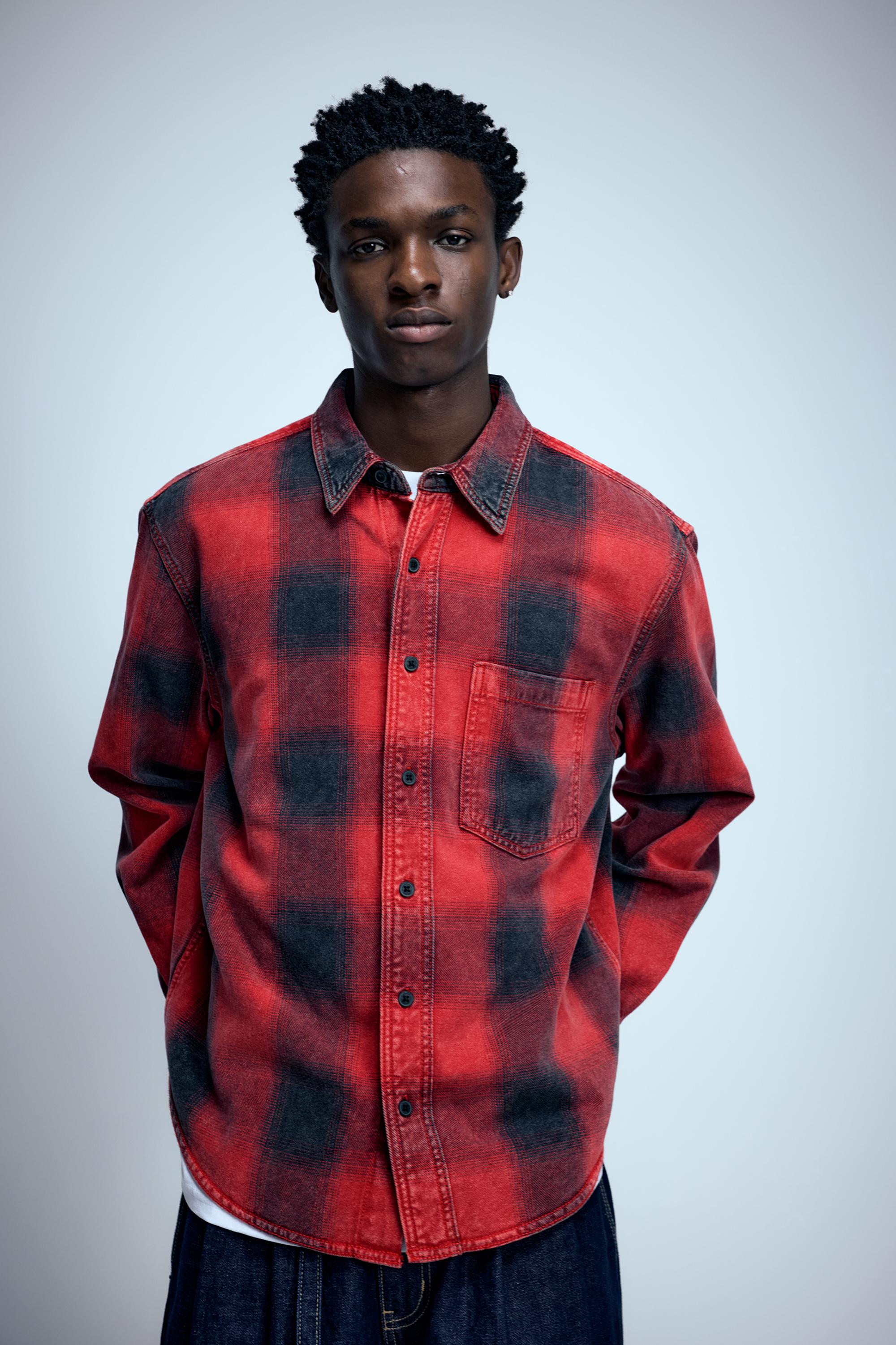 Sobrecamisa cuadros manga larga