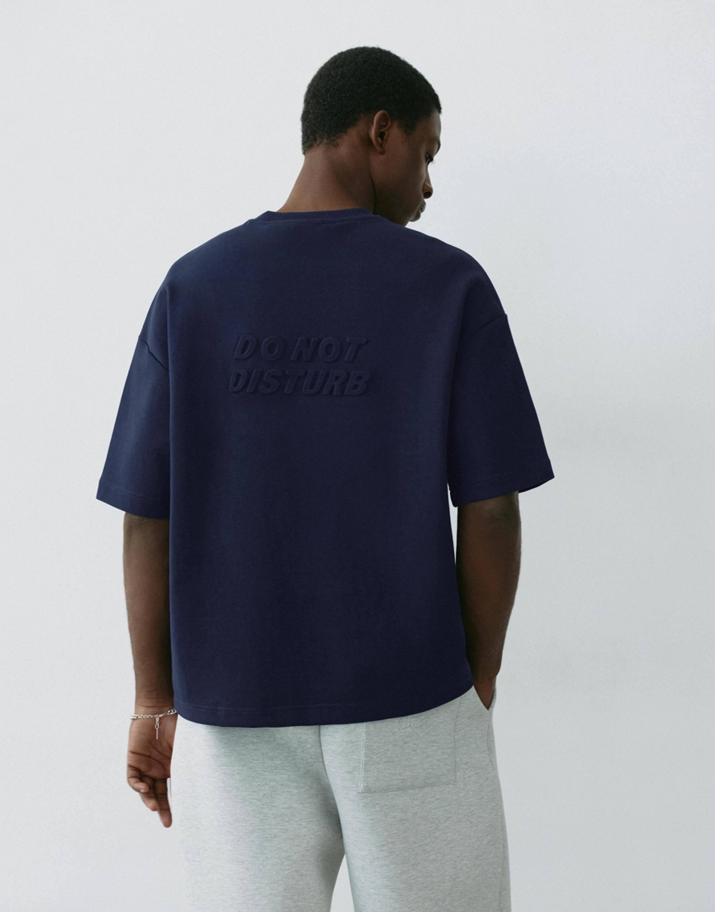 Short sleeve raised graphic sweatshirt — Navy