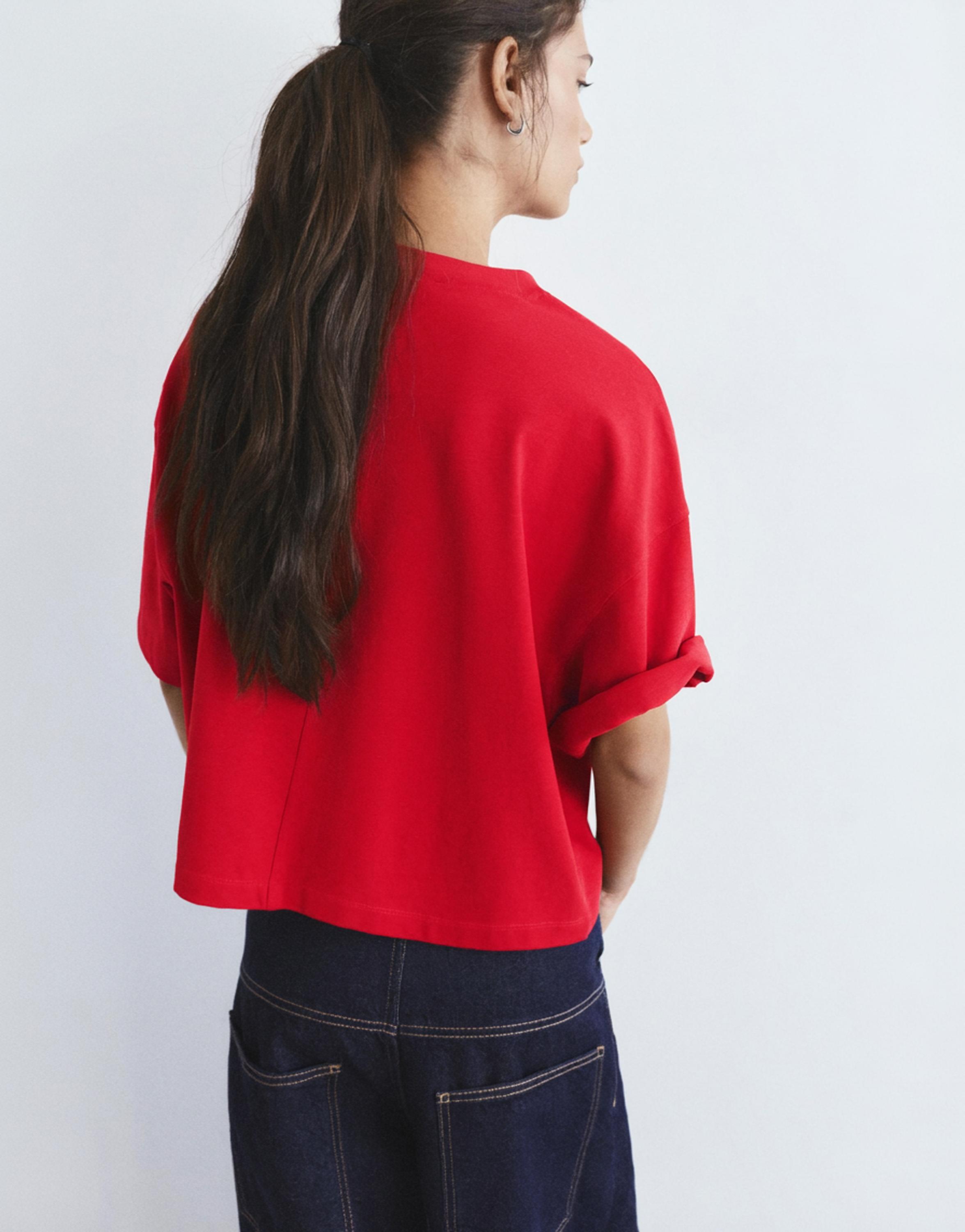 Kısa kollu kutu kesim t-shirt - Görsel 72