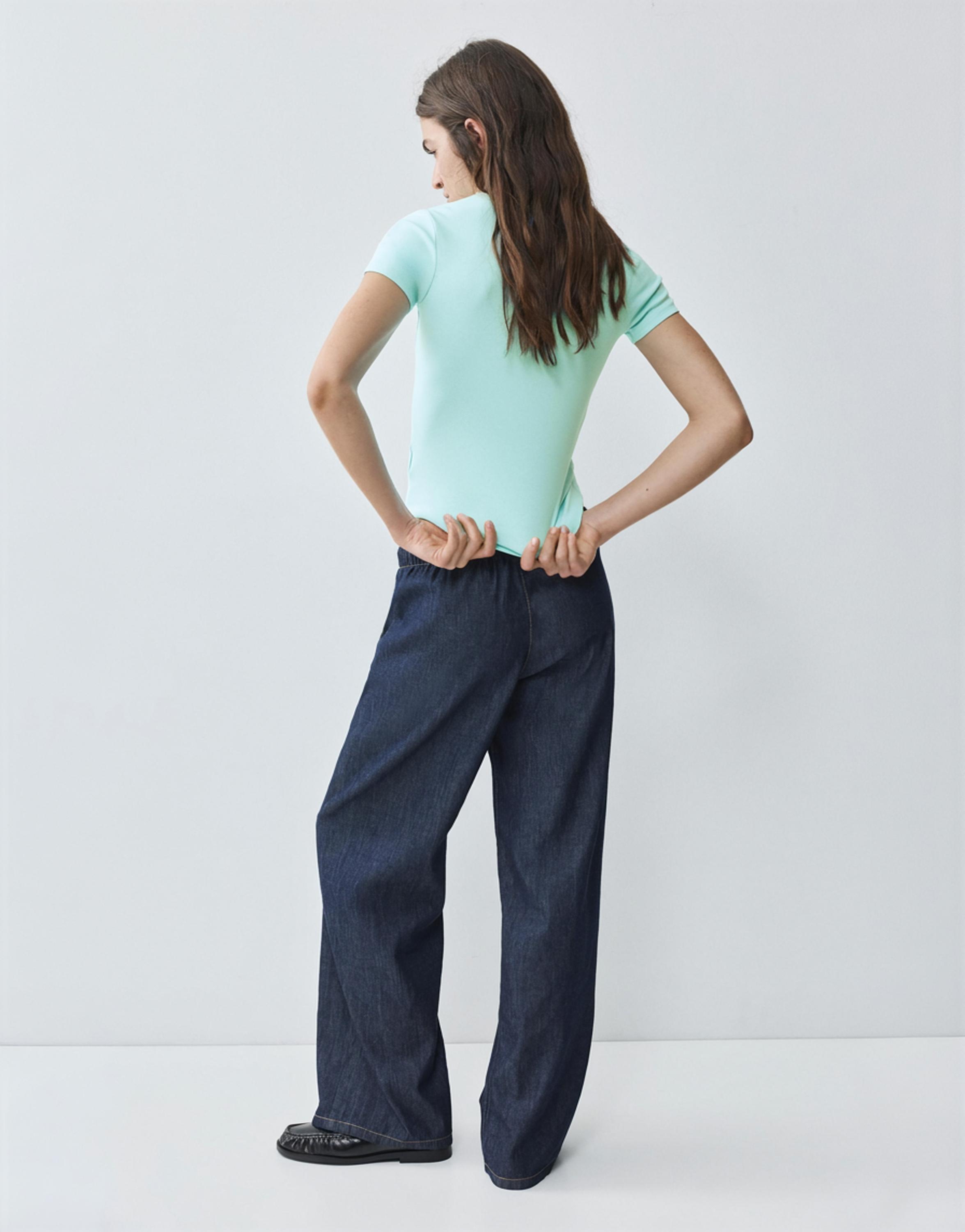 Fitted short sleeve T-shirt — Sky blue