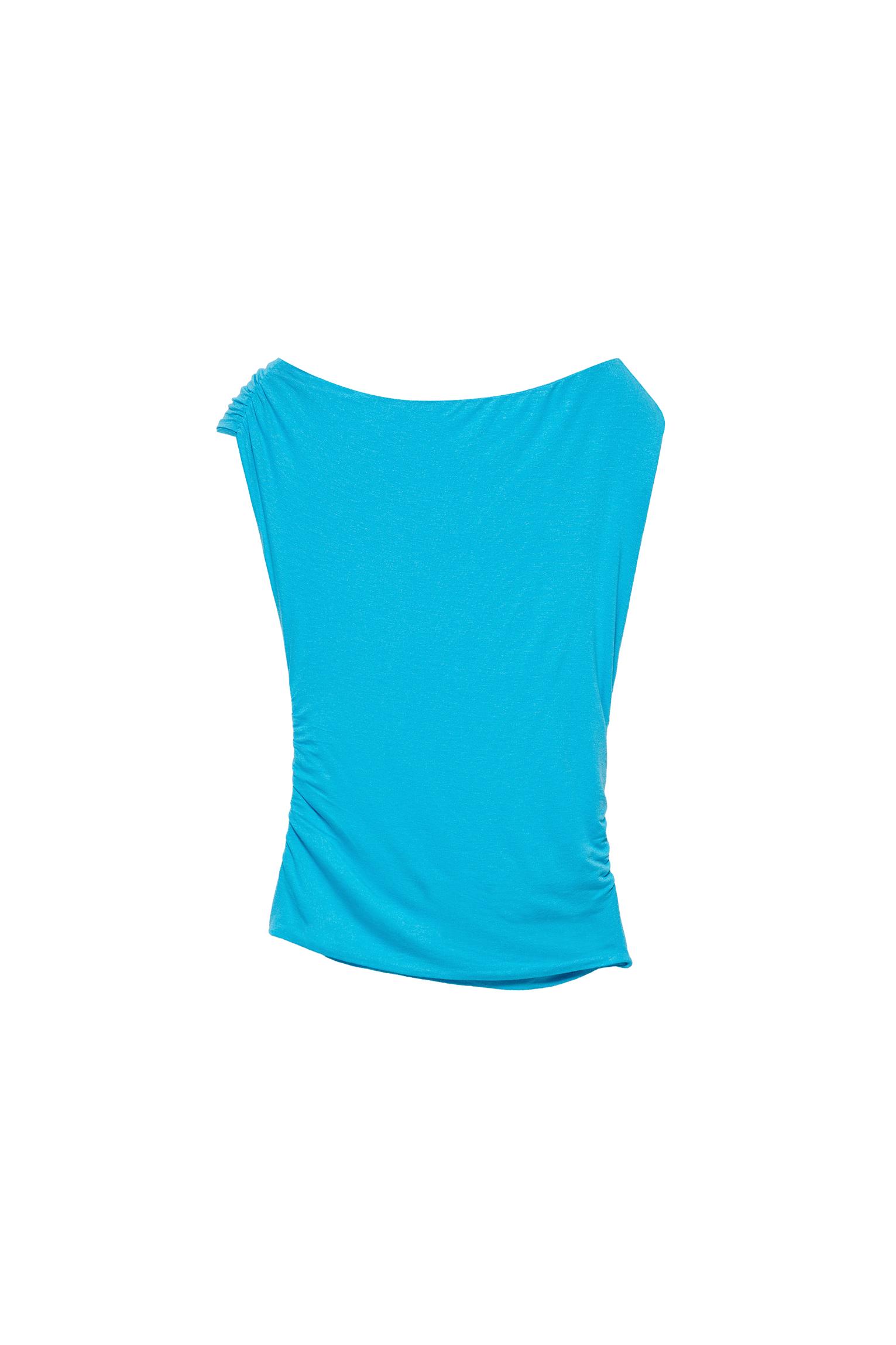 Gathered asymmetric top — Turquoise