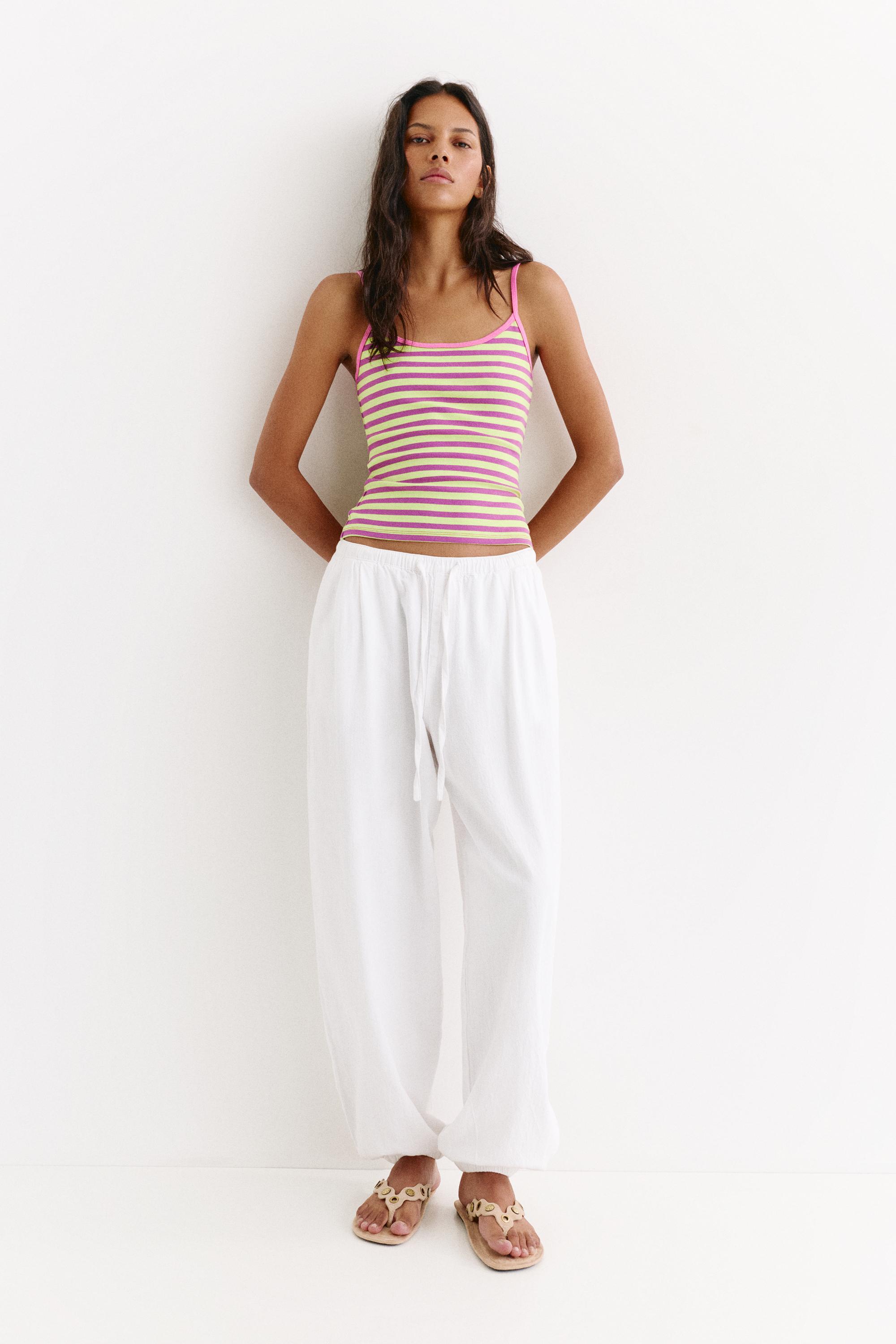 Thin strap top — Striped