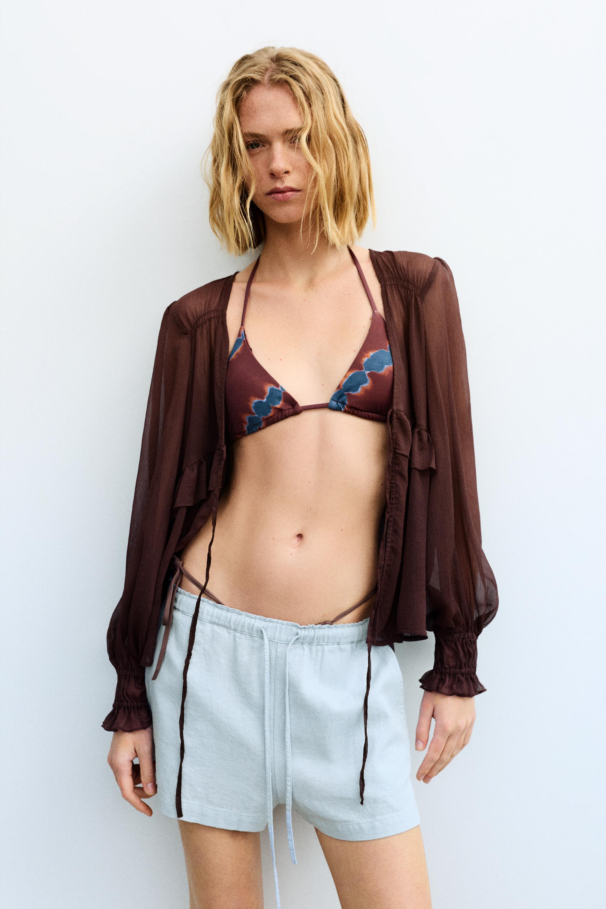 Ketenli şort - Görsel 24